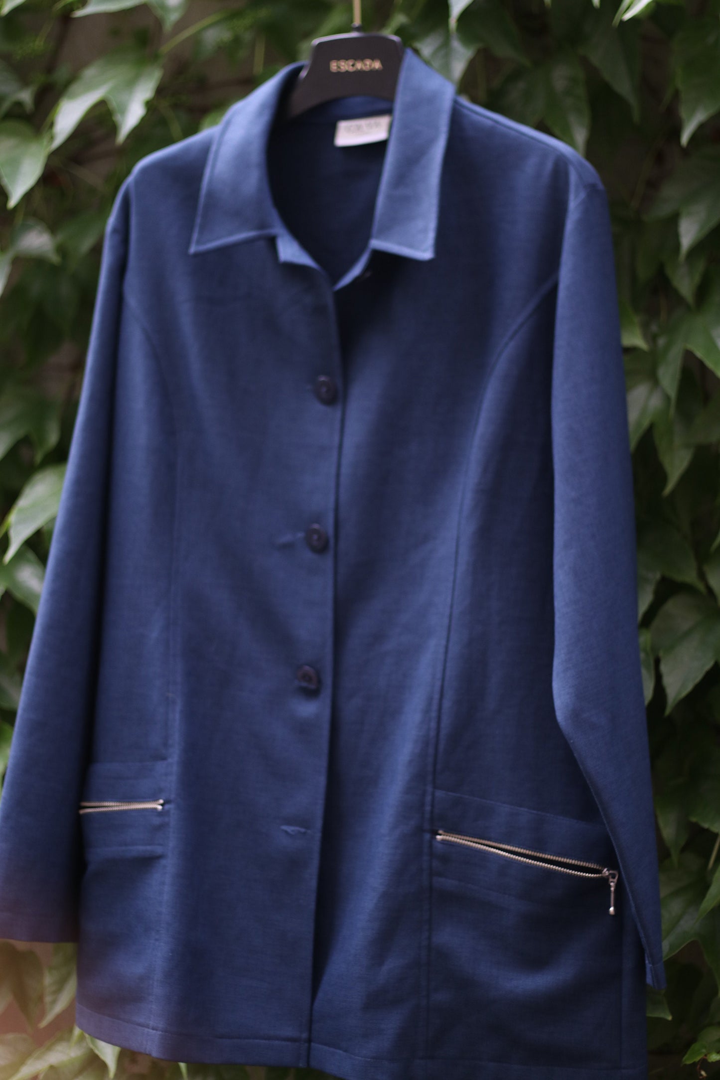 y2k Classic Shirt| Vintage Blue oversized shirt with statement pockets| Minimalist Blue Avantgarde design