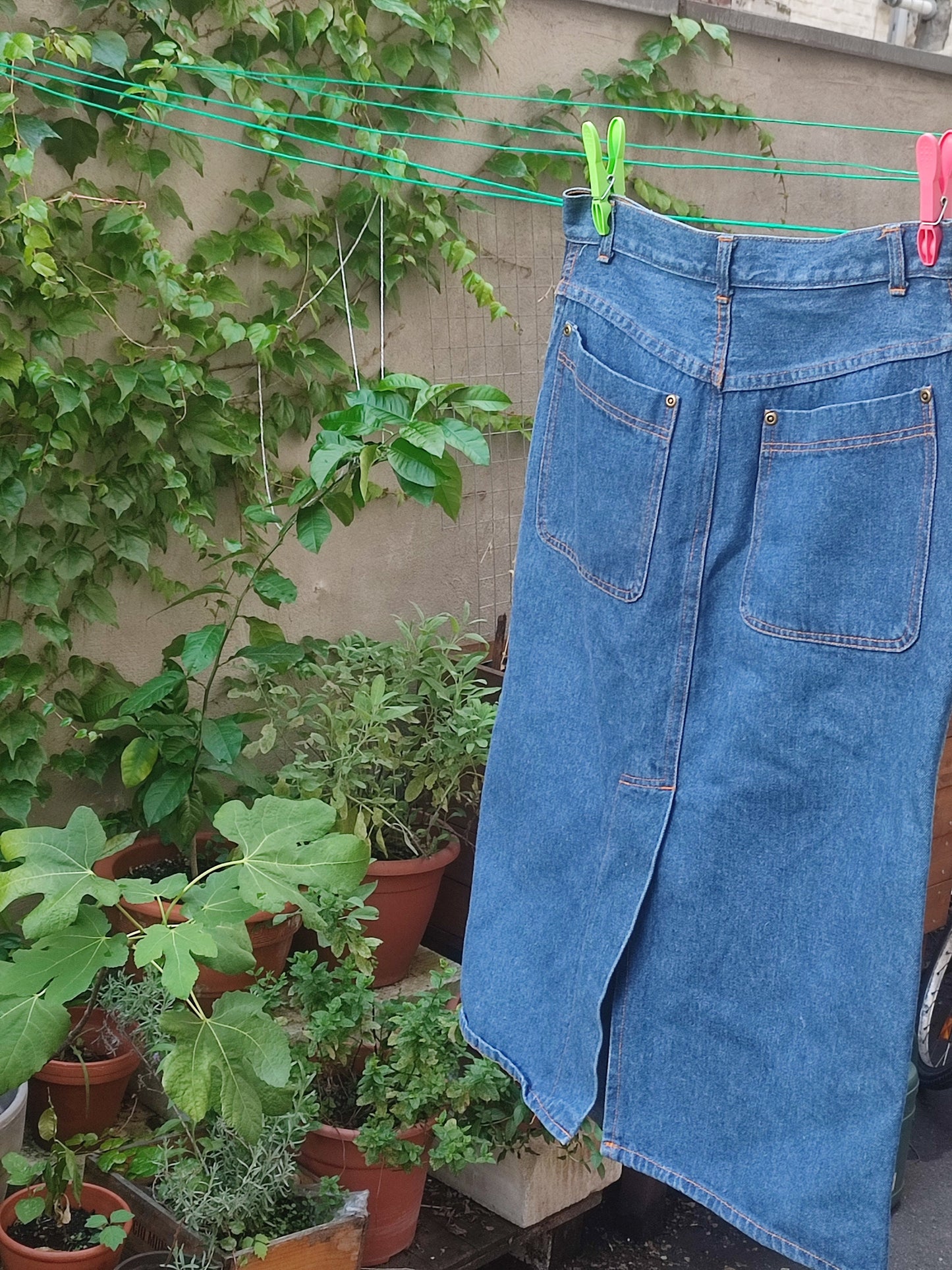 90s Denim Skirt| Vintage High waisted blue jeans skirt