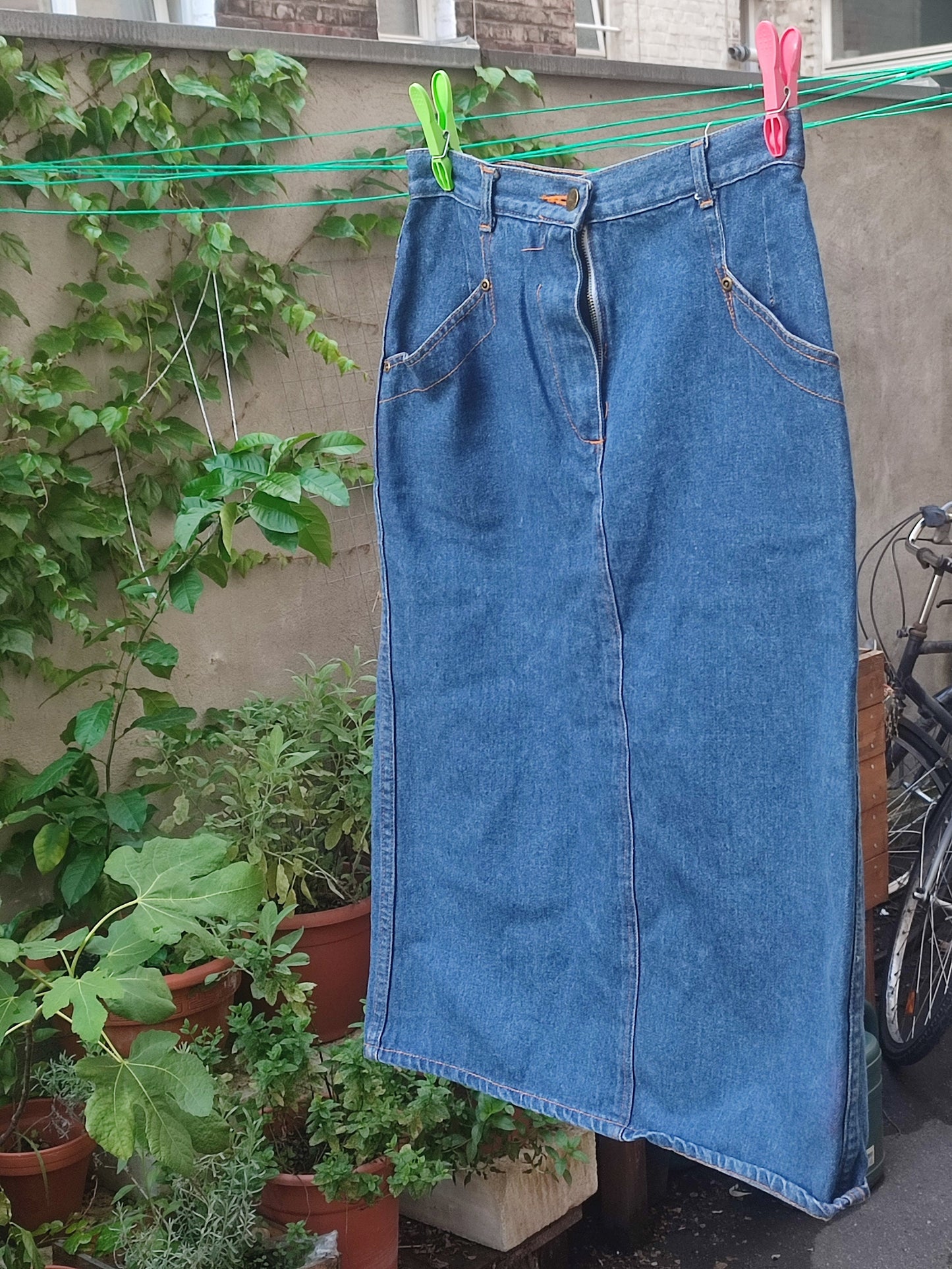 90s Denim Skirt| Vintage High waisted blue jeans skirt