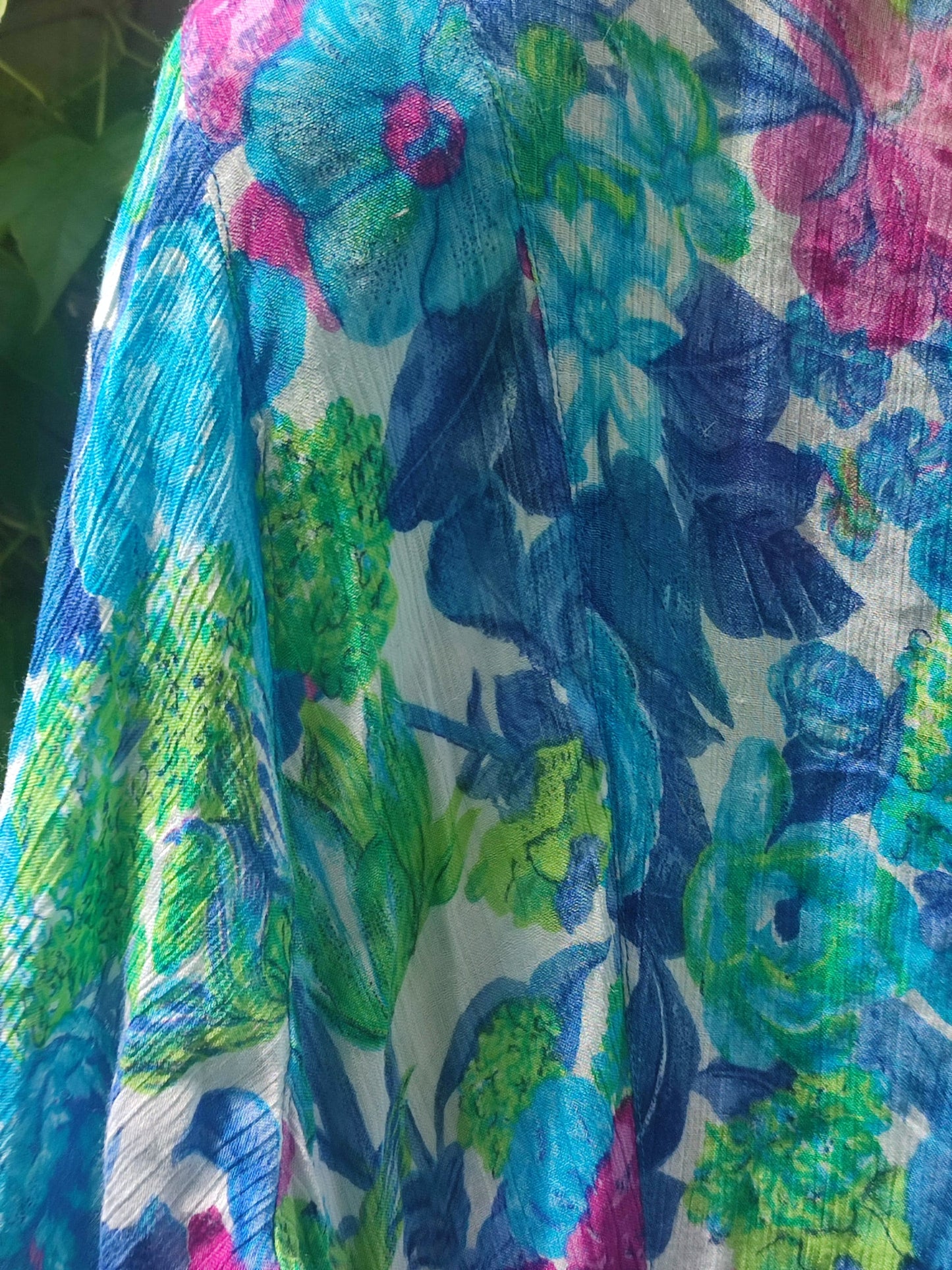 90s Floral Print Dress| Vintage Buttoned down Summer dress in blue