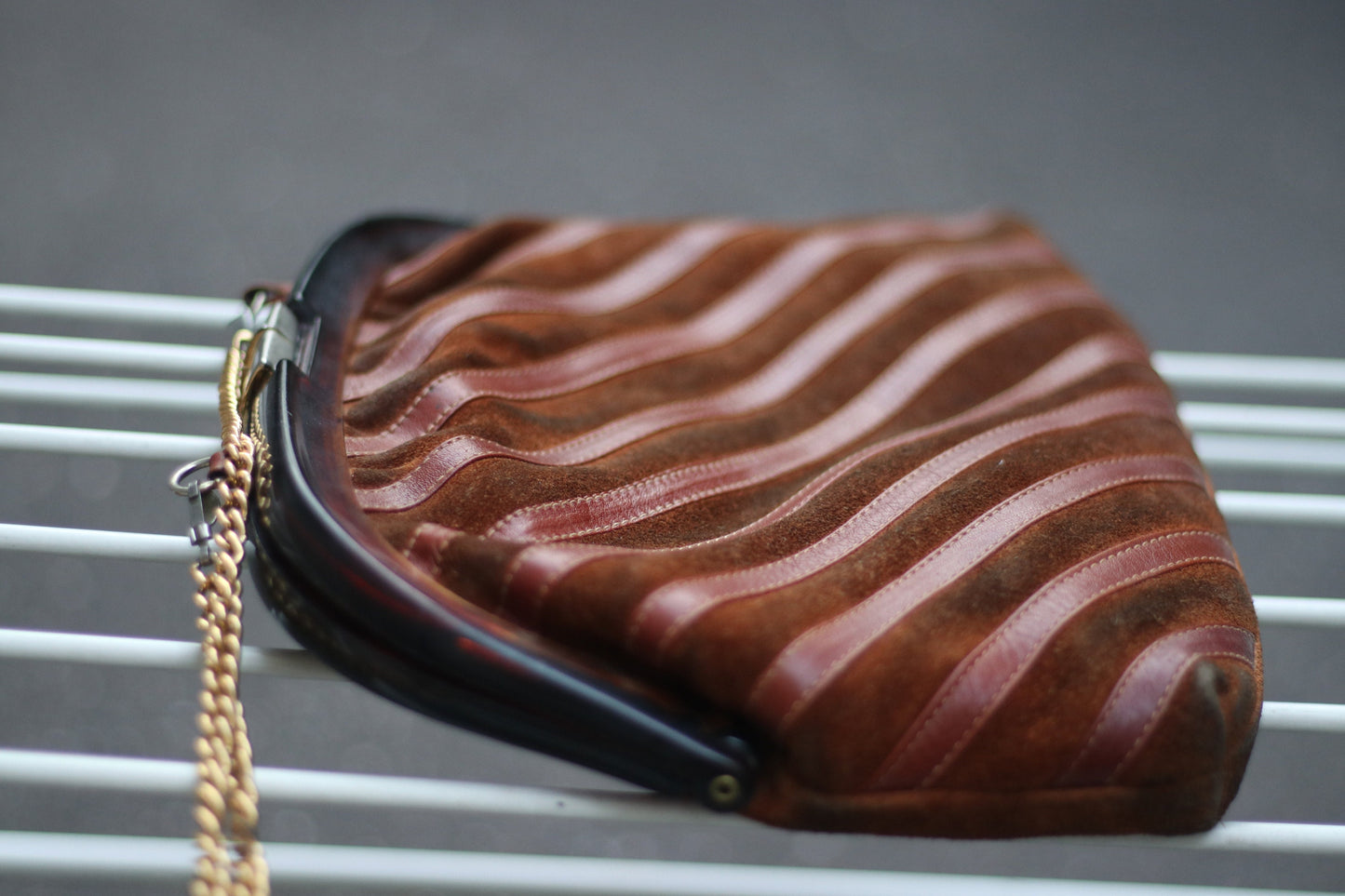 70s Suede Handbag| Vintage Brown Leather Grandma bag | Retro compact shoulderbag