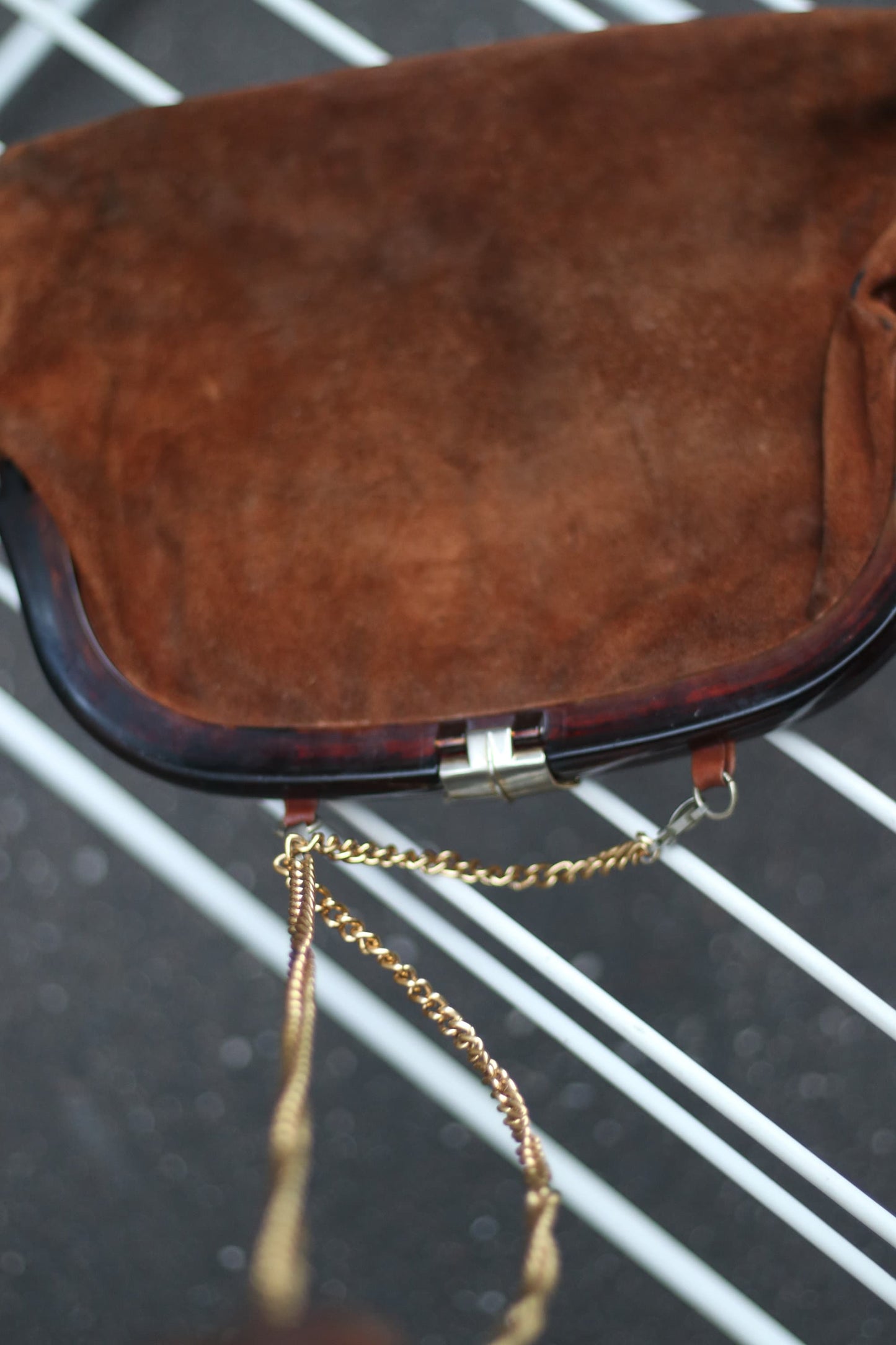 70s Suede Handbag| Vintage Brown Leather Grandma bag | Retro compact shoulderbag