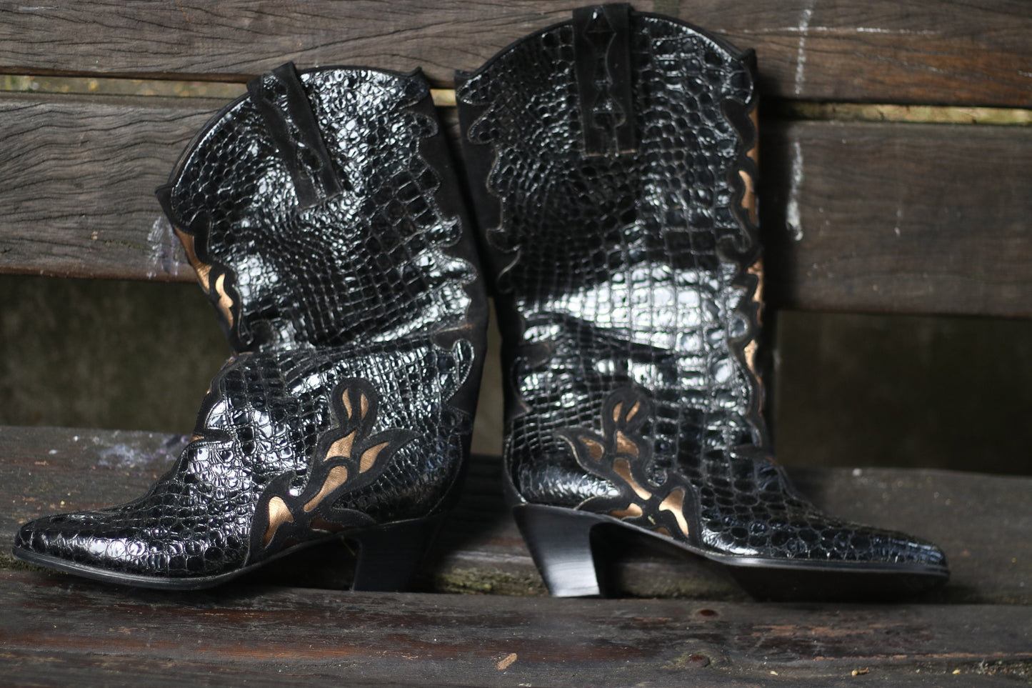80s cowgirl boots| Vintage Black leather boots| Women's Western Boots