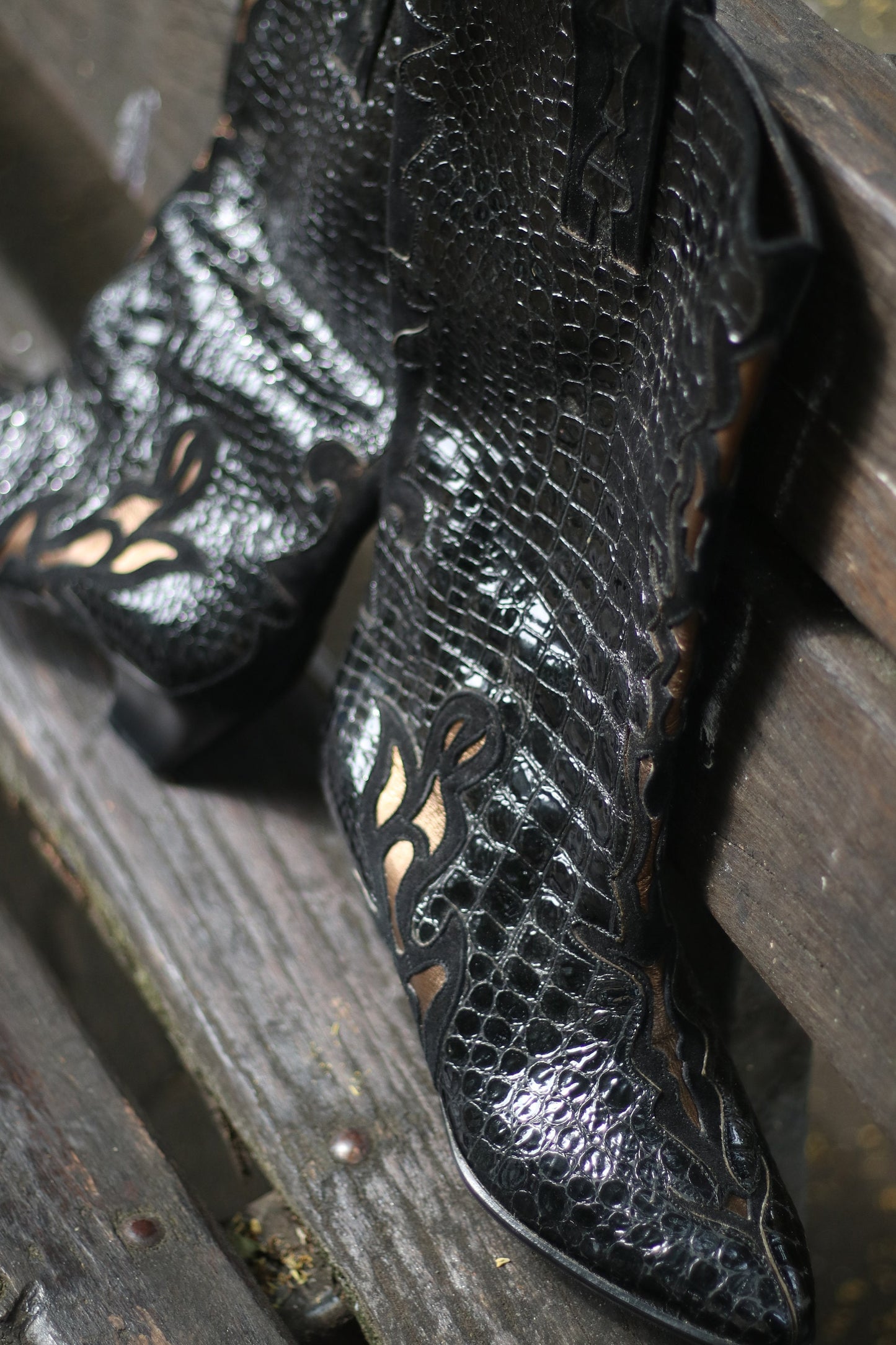 80s cowgirl boots| Vintage Black leather boots| Women's Western Boots