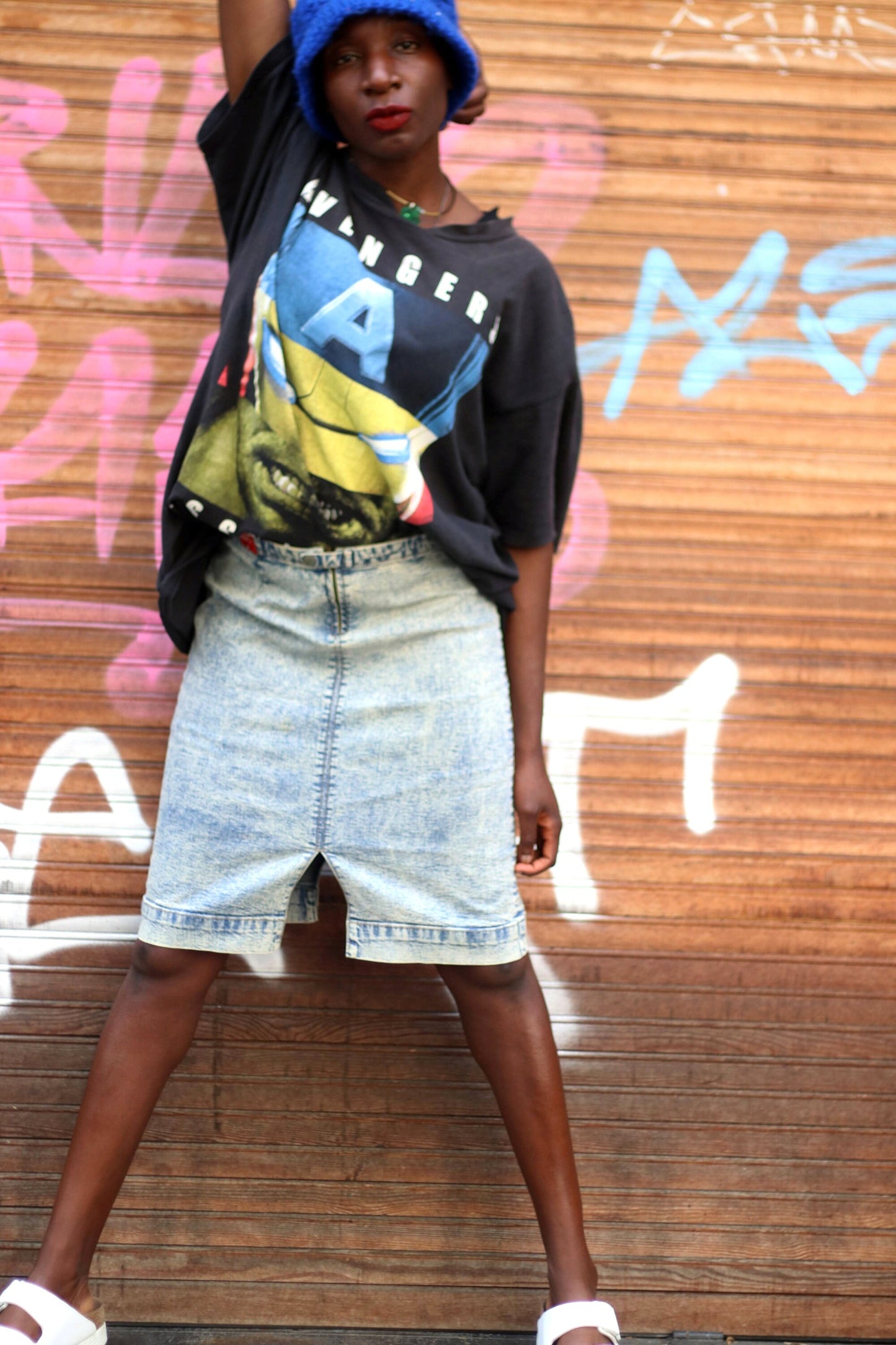 Miss 60s denim skirt| y2k acid wash mini skirt | Vintage blue summer jeans skirt