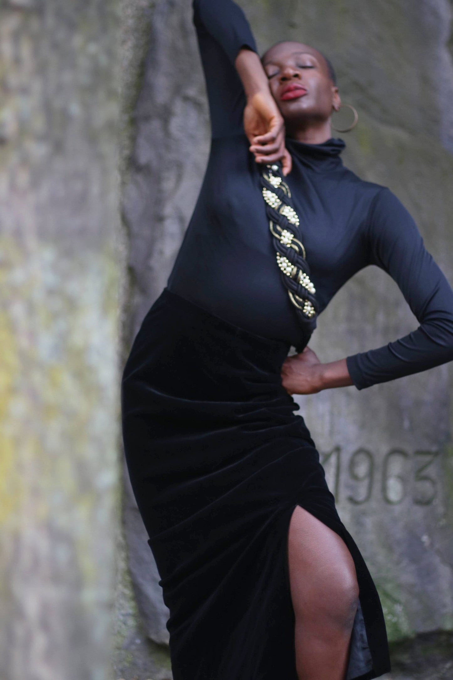 90s velvet optic black skirt| Vintage opulent maxi skirt| Minimalist evening skirt