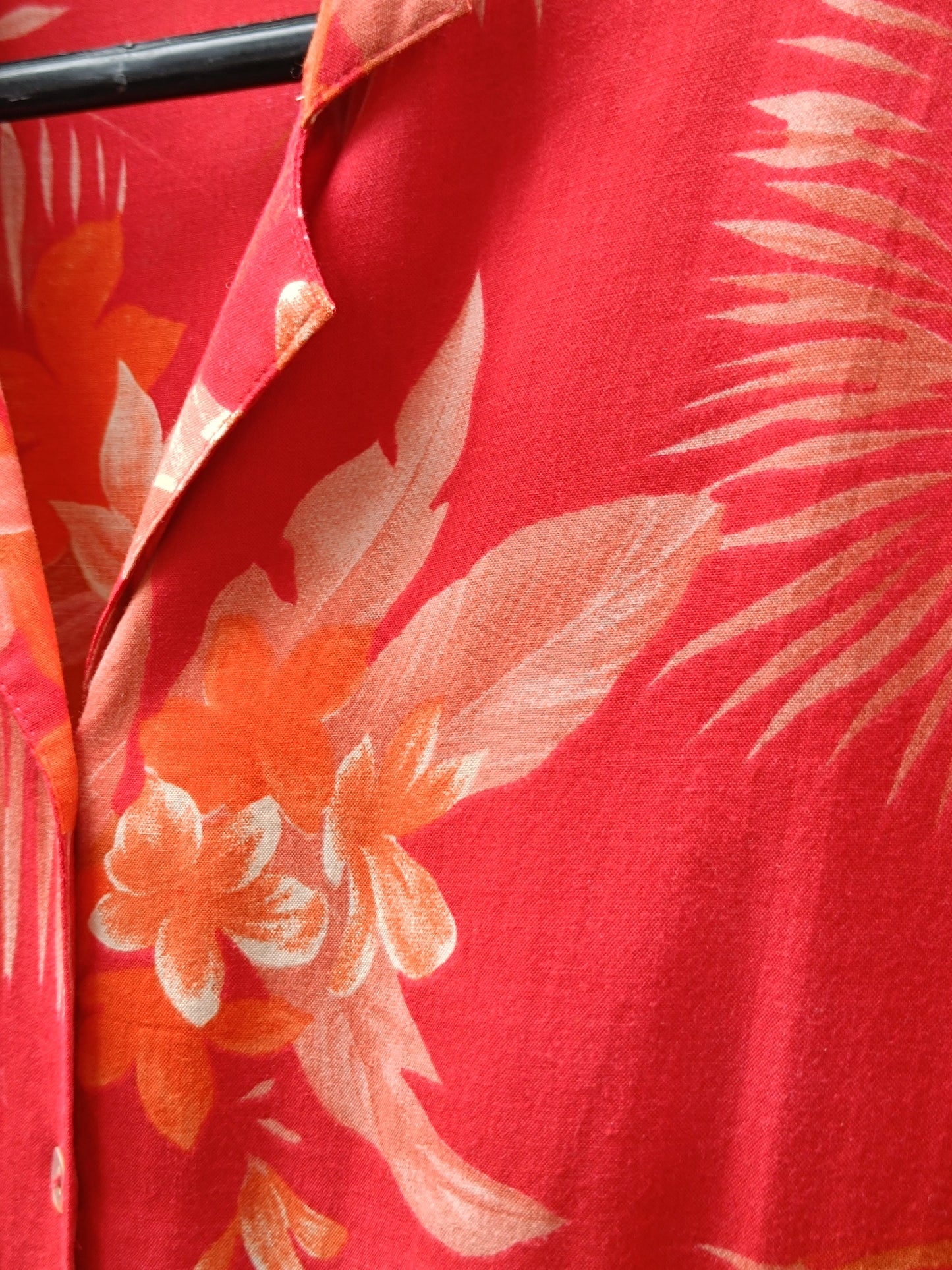 90s Tropical print Shirt| Vintage Unisex Floral Print Summer blouse| Maximalist red Beachwear Holiday wardrobe
