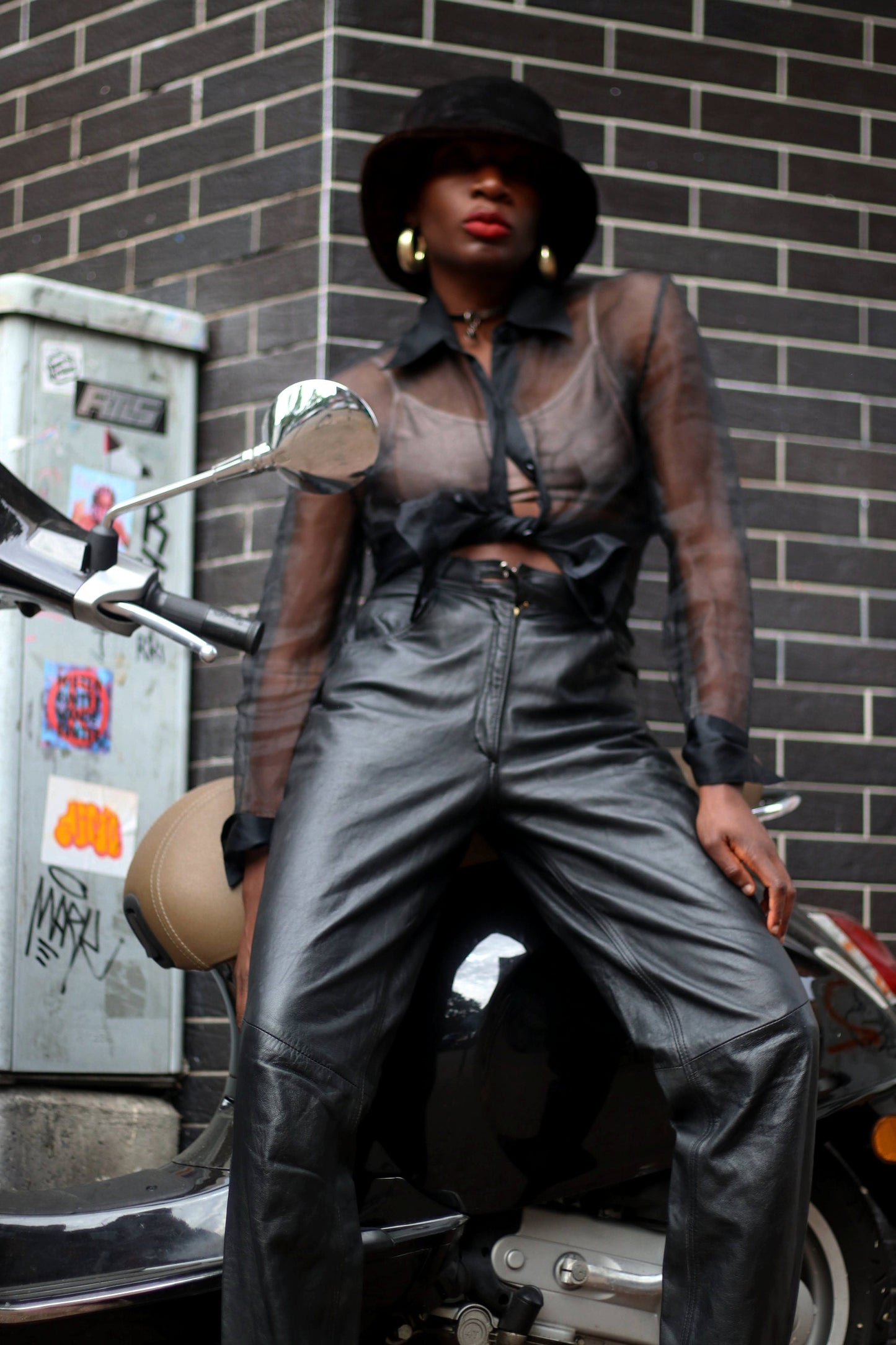 Vintage Black Leather Trousers| 90s boot cut tough luxe leather pant with pockets| Biker chic minimalist design| Giovanna leather pants