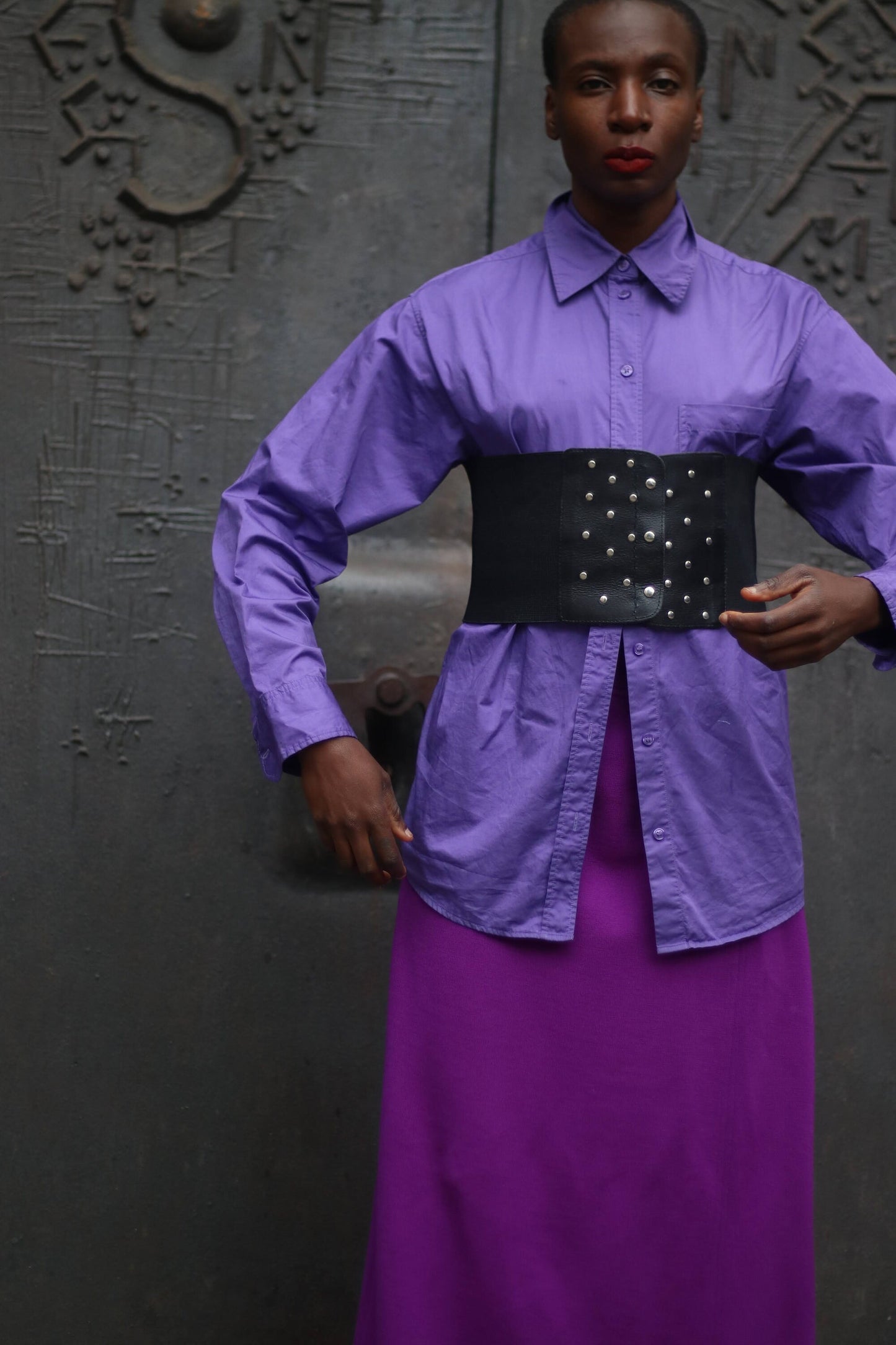 ESCADA by Margarethe Ley Purple Skirt | 80s bold Designer Skirt| Minimalist Capsule Wardrobe skirt