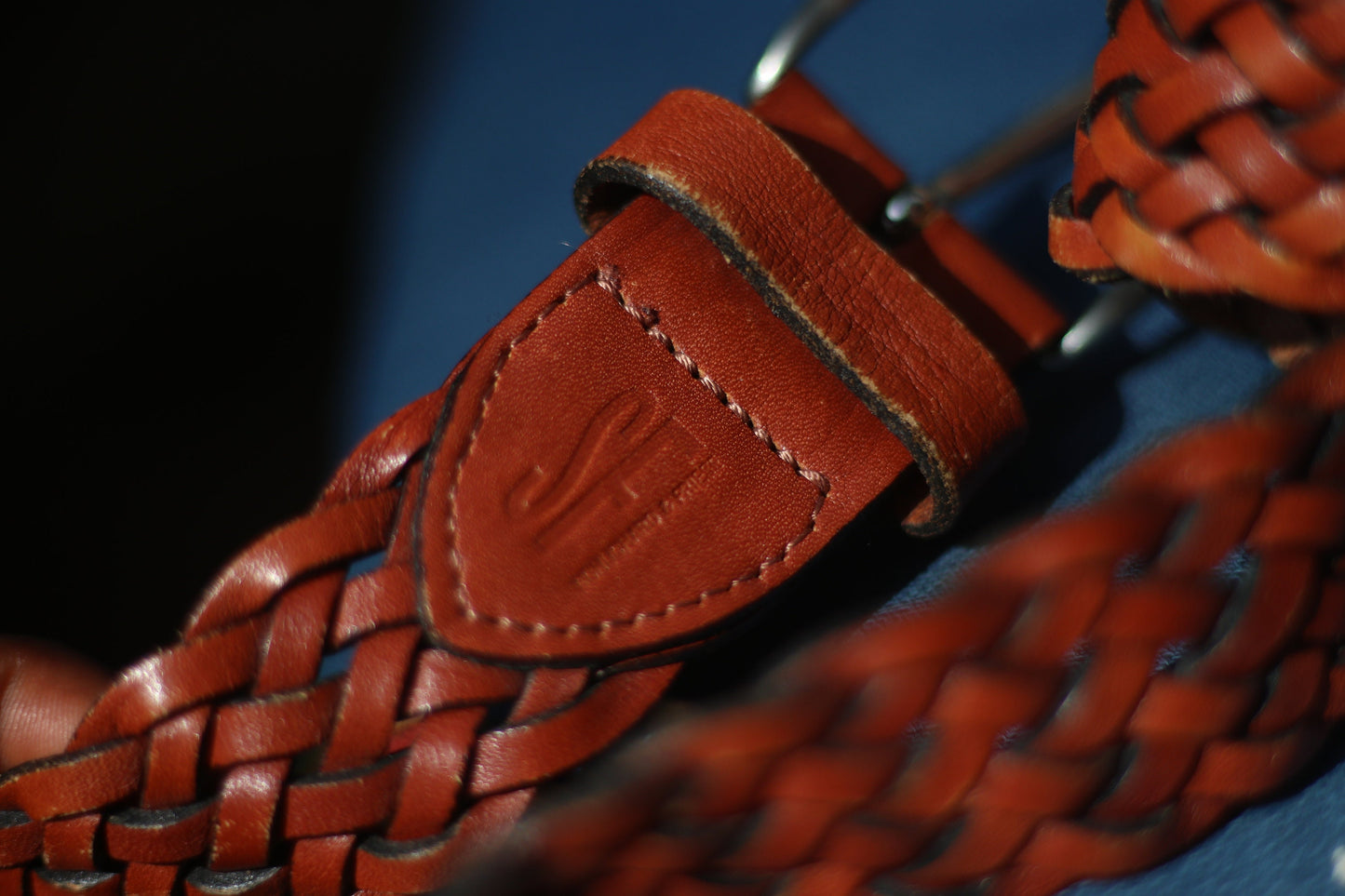 90s Brown Woven Leather Belt | Vintage Bohemian Designer belt | Minimalist capsule collection belt| Schuchard & friese belt