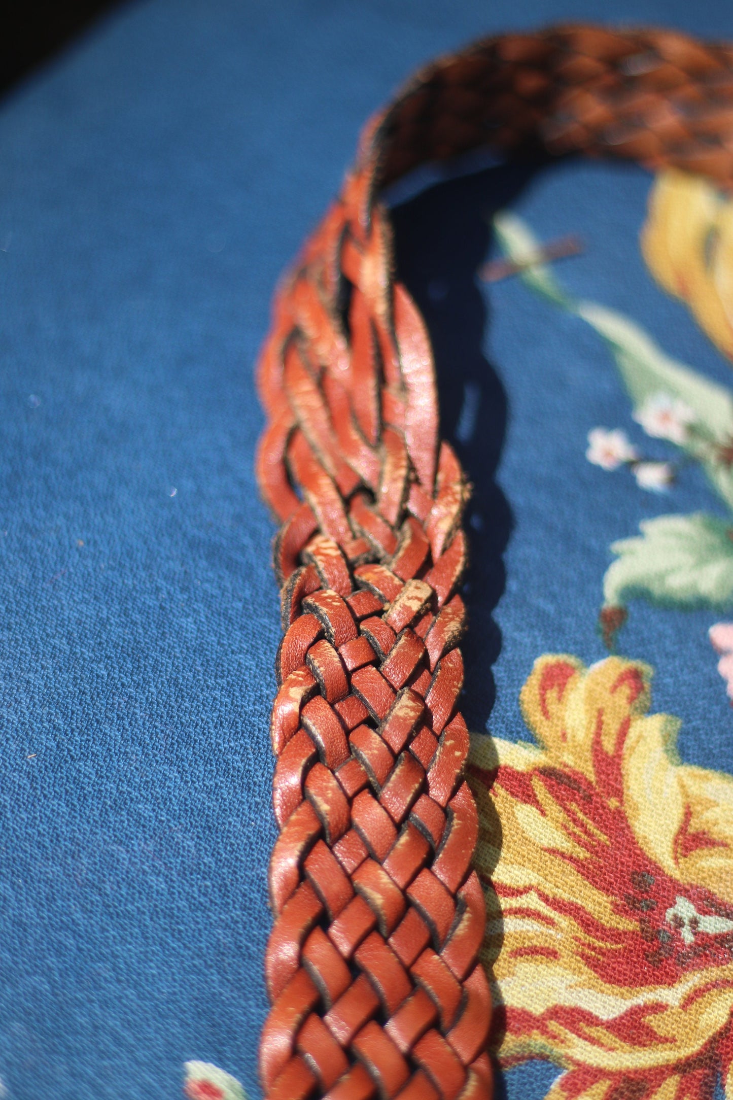 90s Brown Woven Leather Belt | Vintage Bohemian Designer belt | Minimalist capsule collection belt| Schuchard & friese belt