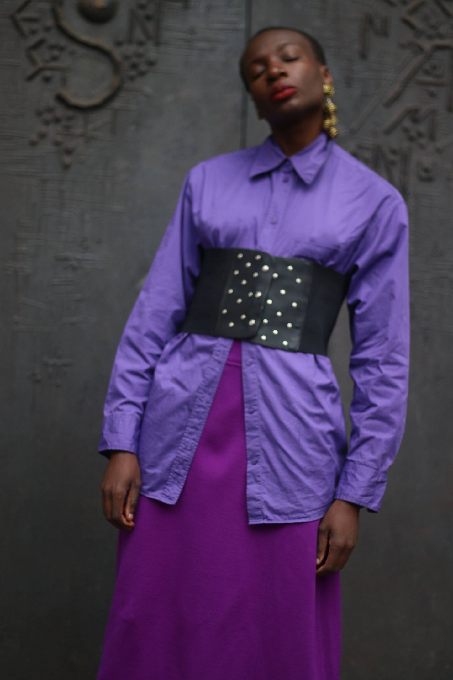 ESCADA by Margarethe Ley Purple Skirt | 80s bold Designer Skirt| Minimalist Capsule Wardrobe skirt