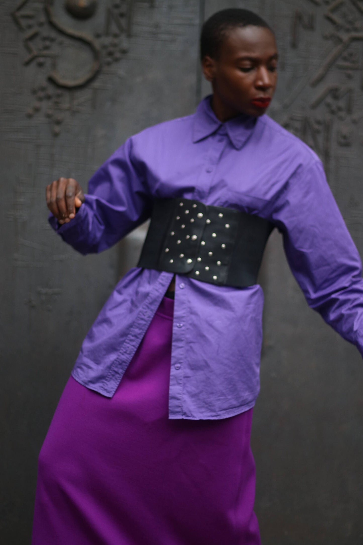 ESCADA by Margarethe Ley Purple Skirt | 80s bold Designer Skirt| Minimalist Capsule Wardrobe skirt