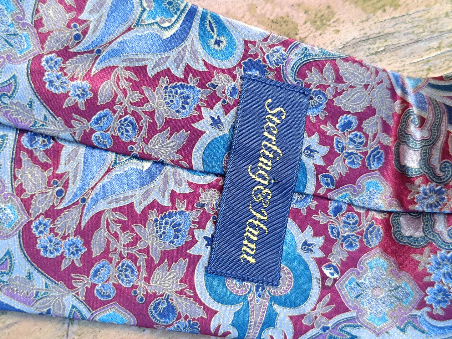 Vintage Sterling & Hunt Silk Tie| Paisley whimsical pint multicolored necktie| Maximalist men's designer tie| Unisex androgynous fashion