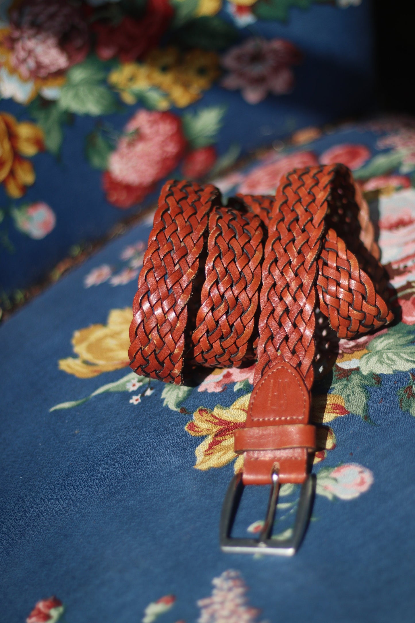 90s Brown Woven Leather Belt | Vintage Bohemian Designer belt | Minimalist capsule collection belt| Schuchard & friese belt