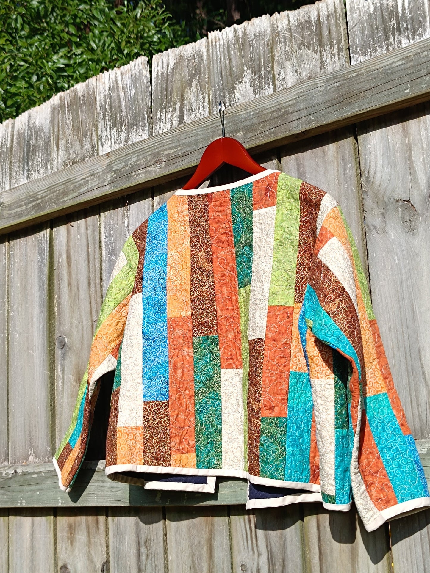 Vintage patchwork blazer | Orange hippy lightweight shirt| Bohemian cottage core design