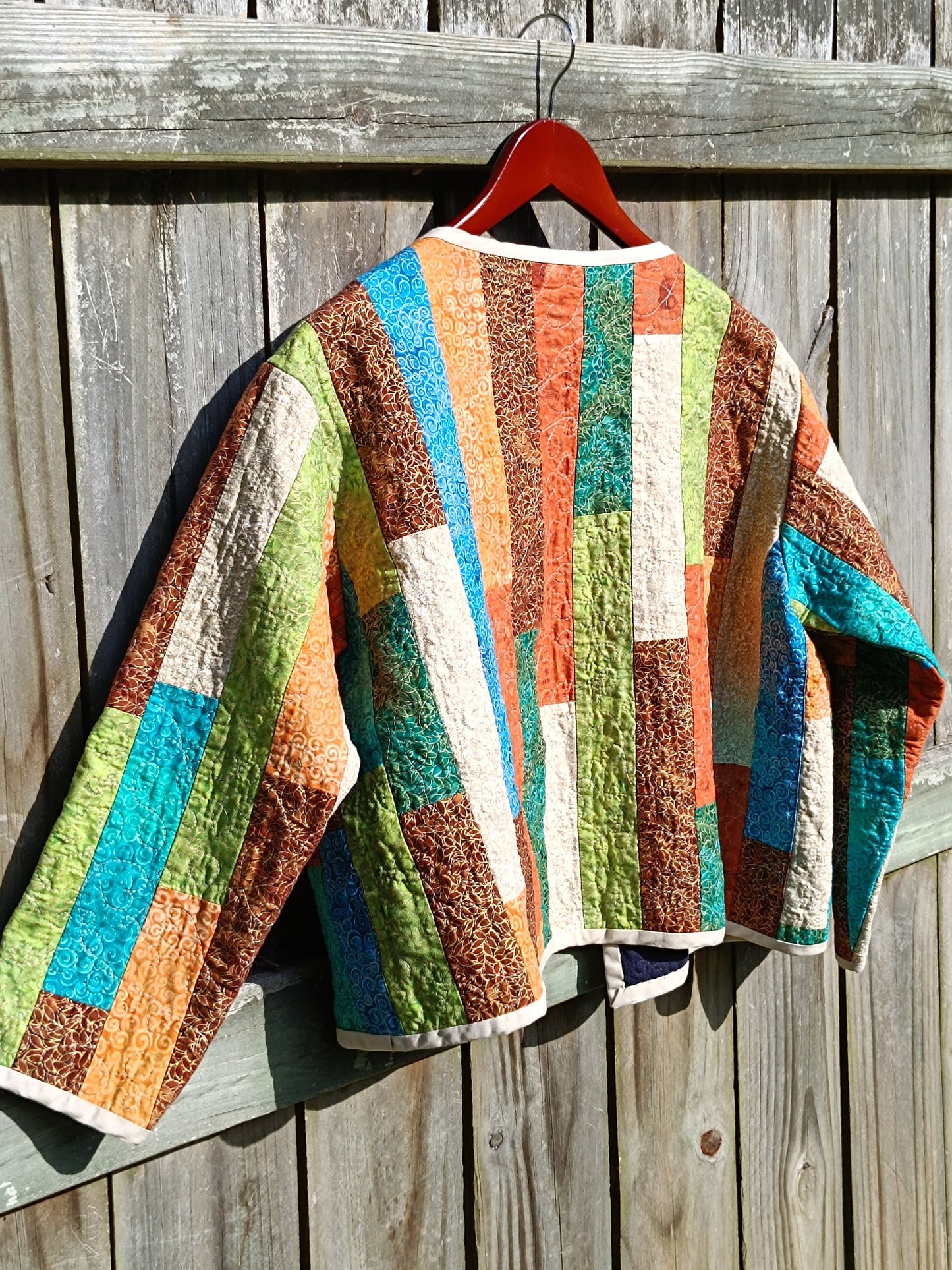 Vintage patchwork blazer | Orange hippy lightweight shirt| Bohemian cottage core design