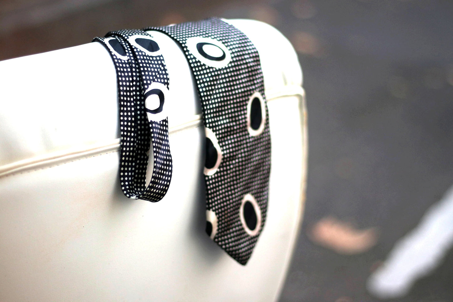 80s Gant Silk Tie | Vintage polkadotted necktie in black and white| Quirky unisex office wear