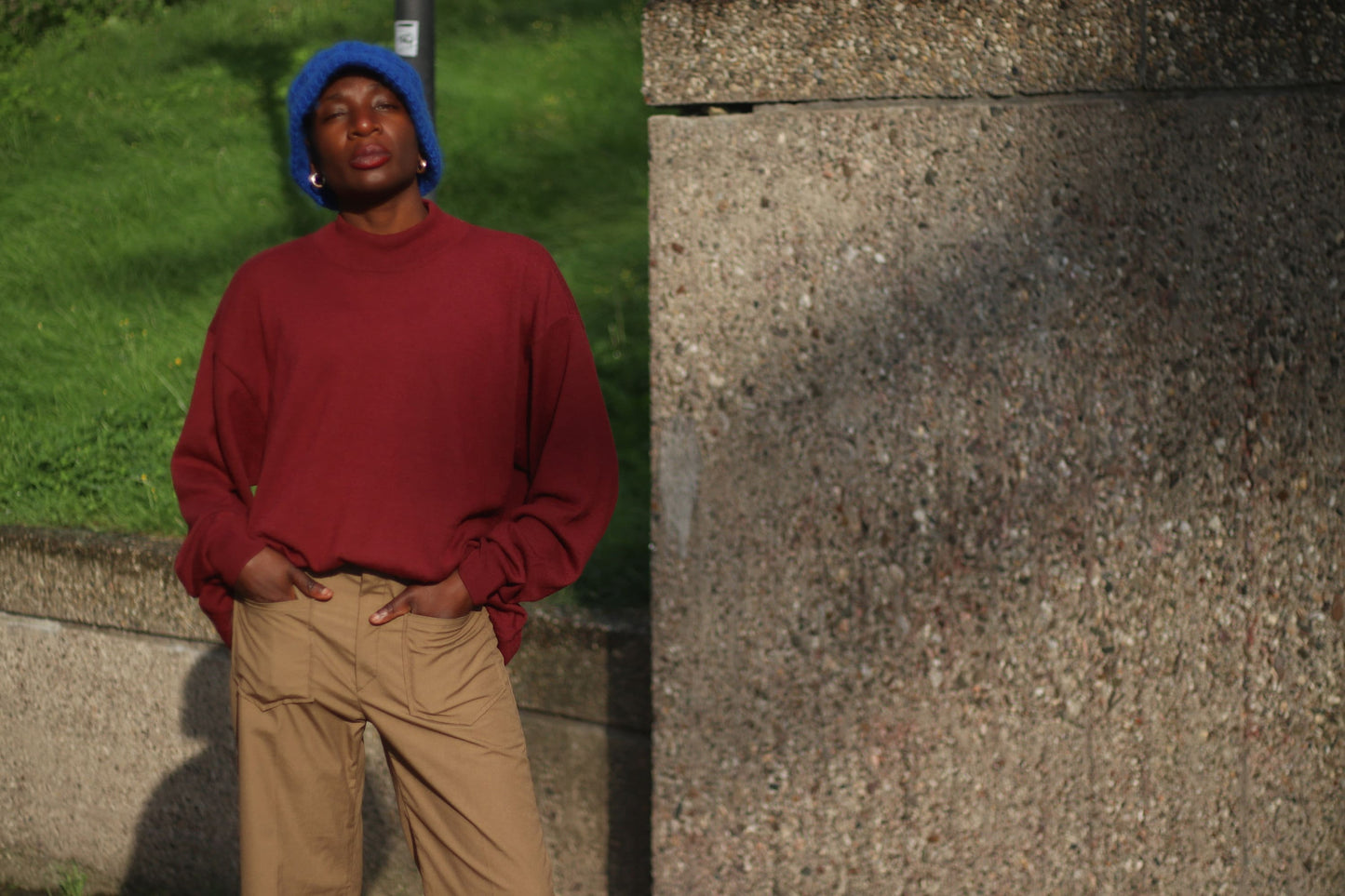 Vintage red Winter Knit | 90s Minimalist wool blend turtleneck sweater