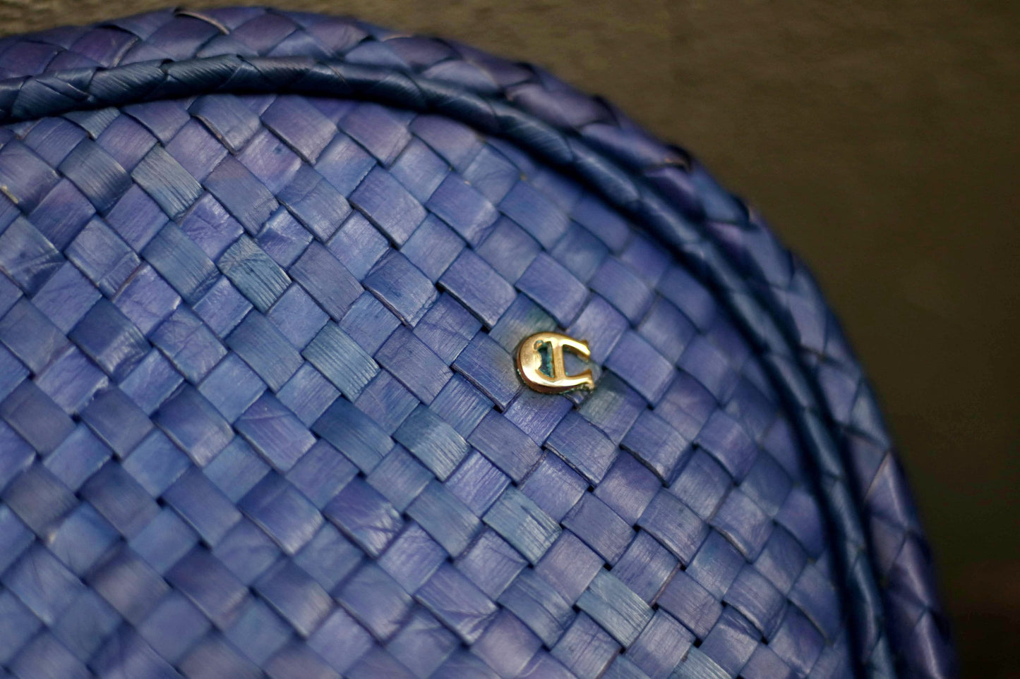 Vintage Aigner Bag| 80s mini Woven blue Basket Bag summer top handle bag| Raffia and wooden bag