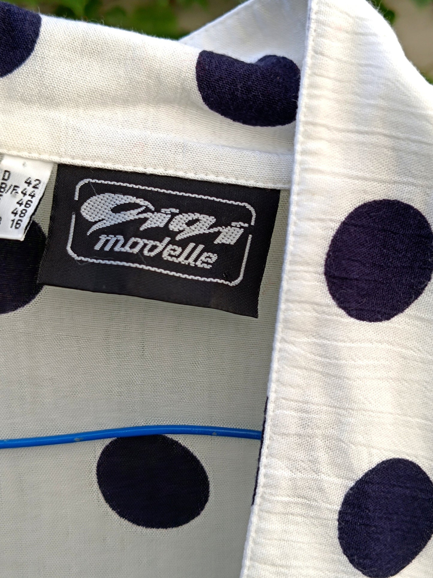 Vintage polka dotted Blouse| 80s Gigi Modelle oversized monochrome shirt in black and white