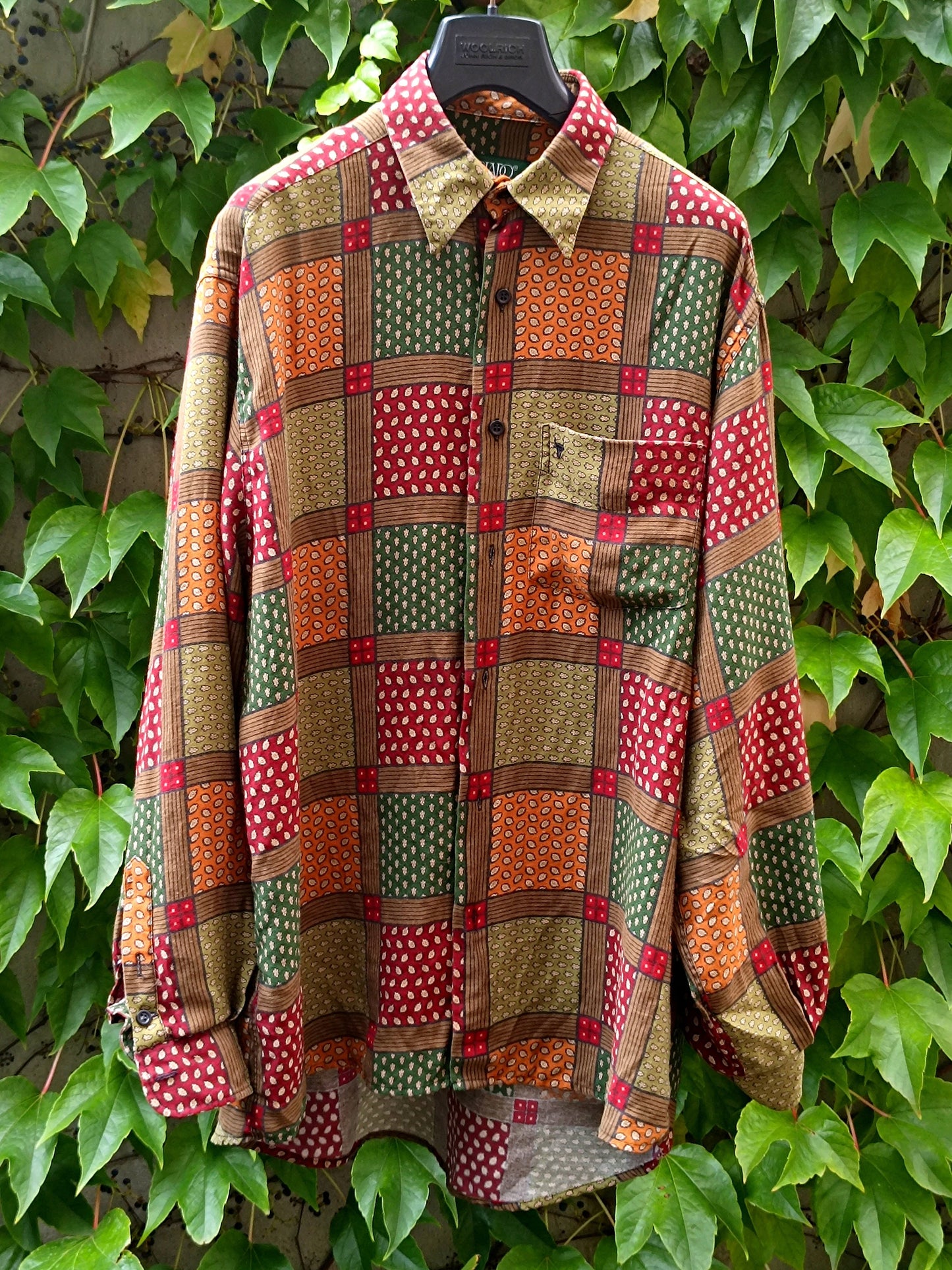 80s Soleiado Patchwork Shirt| Vintage unisex crazy patterned shirt| Hippy inspired brown blouse