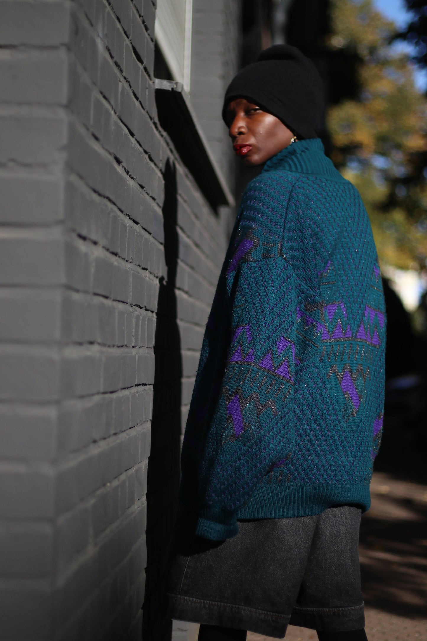 Vintage Purple and Blue oversized cardigan| Granddad inspired Sweater