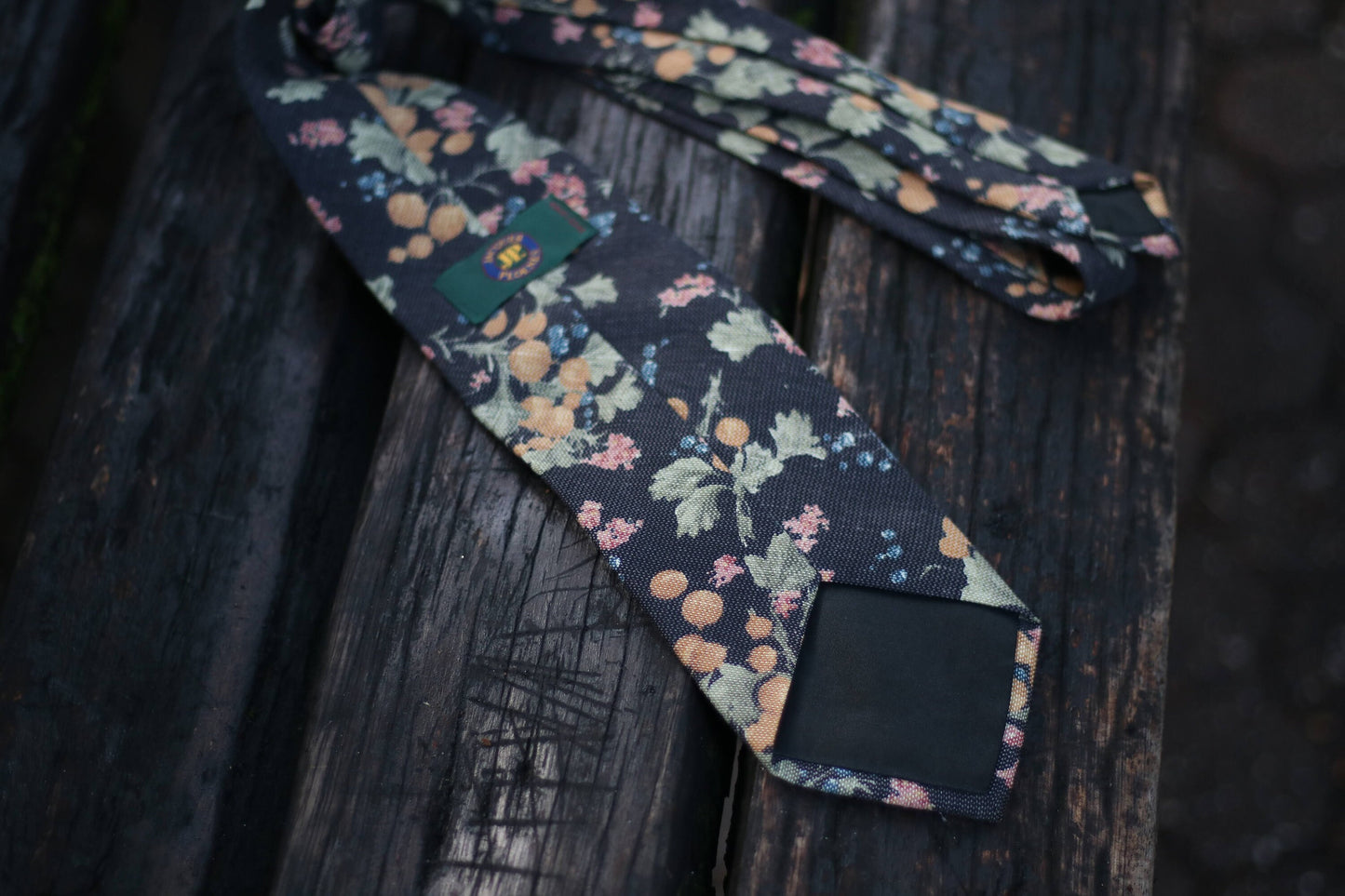 90s Floral print tie| Jacques Ploenes opulent tie| Menswear dark bloom workwear tie