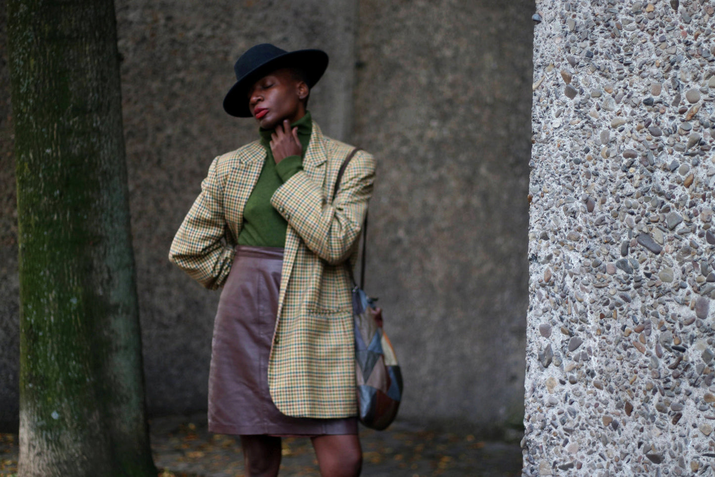 90s Brown Leather Skirt | Vintage mini minimalist skirt| Purist Capsule wardrobe skirt