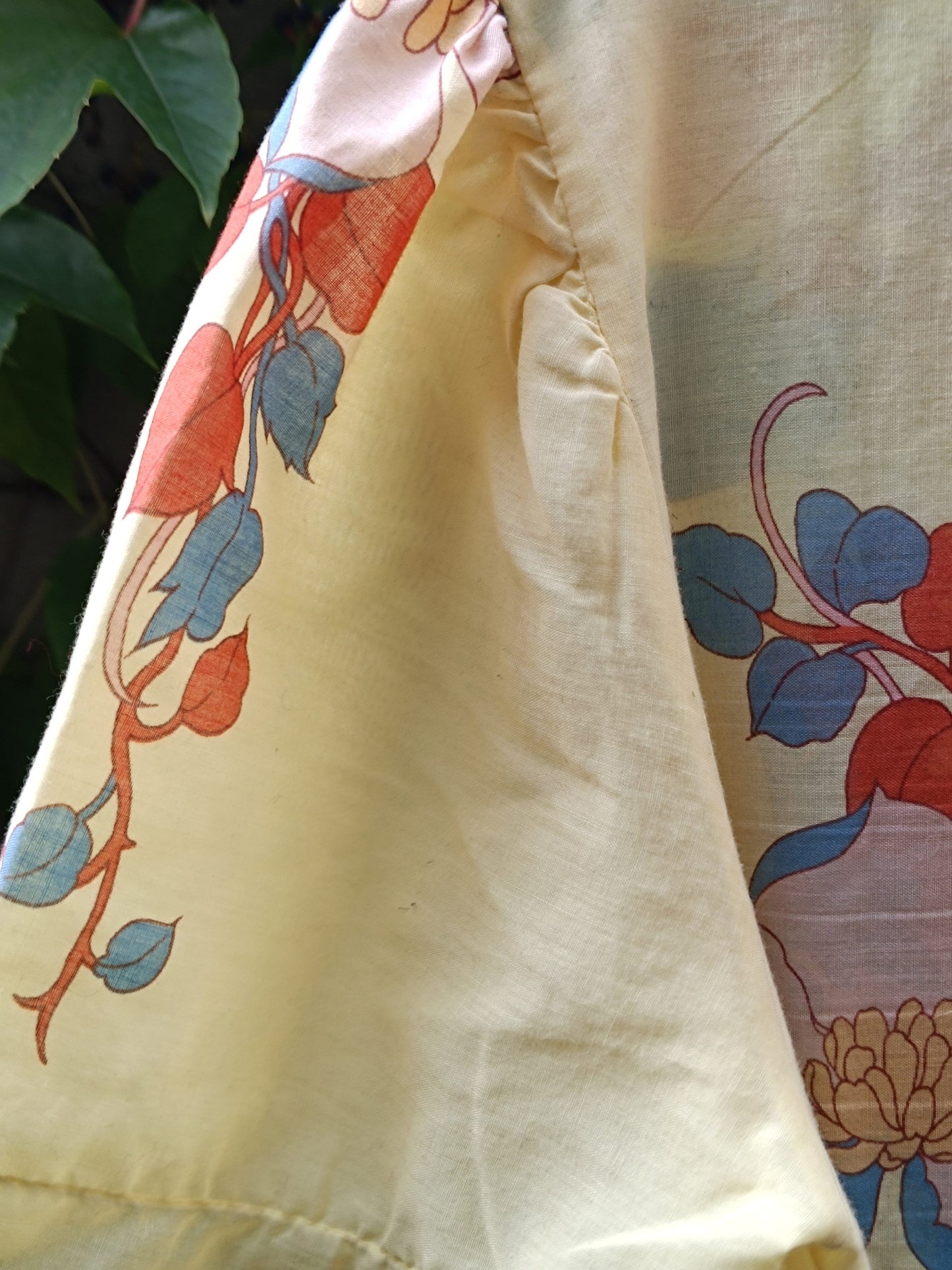 70s Yellow Maxi Dress| Vintage Bohemian Summer floral print dress| Romantic sheer dress with feminine details.