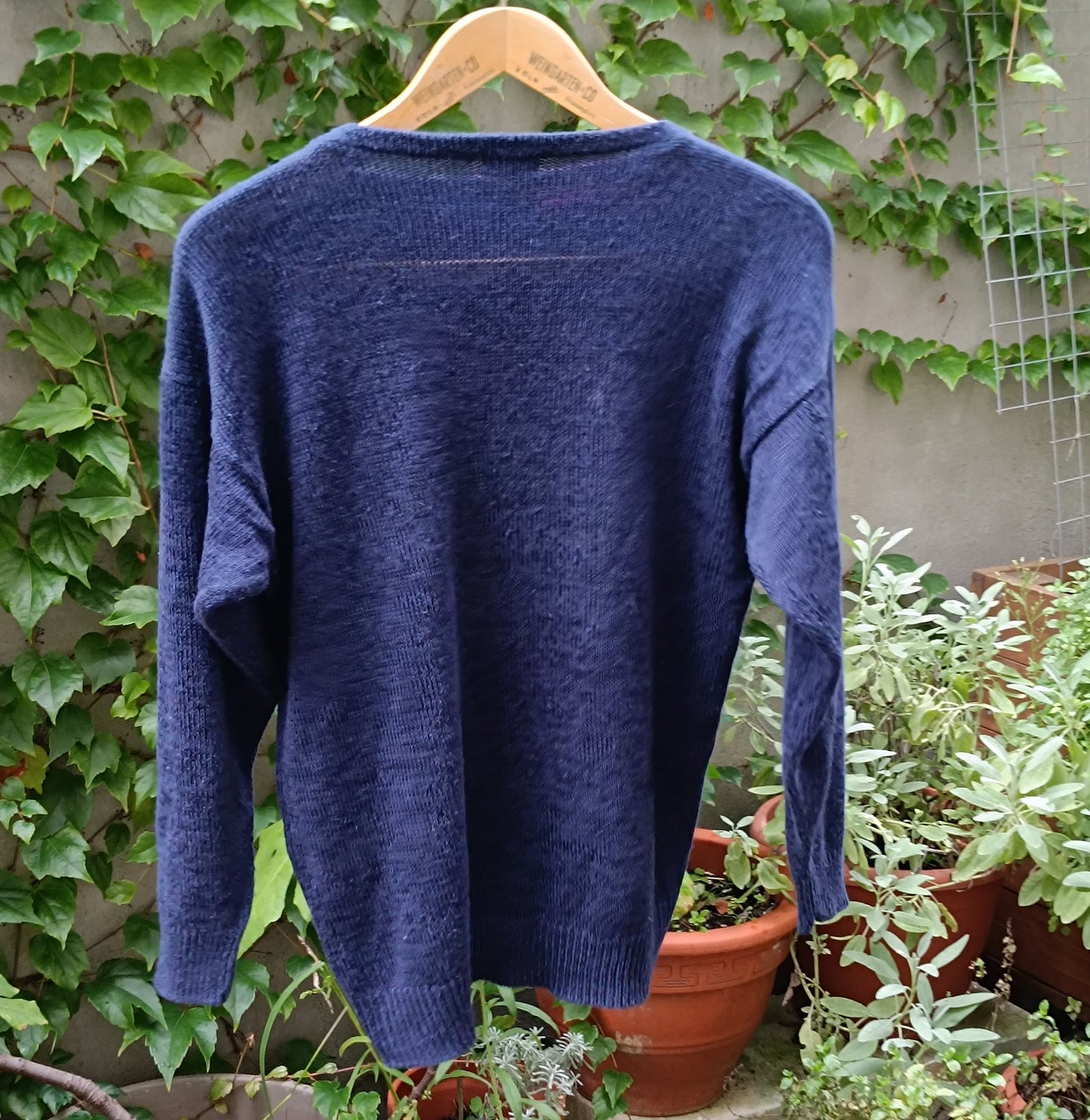 80s Marco Pecci Color blocking Knit| Vintage geometric fuzzy sweater| Blue long sleeved crazy print winter jumper