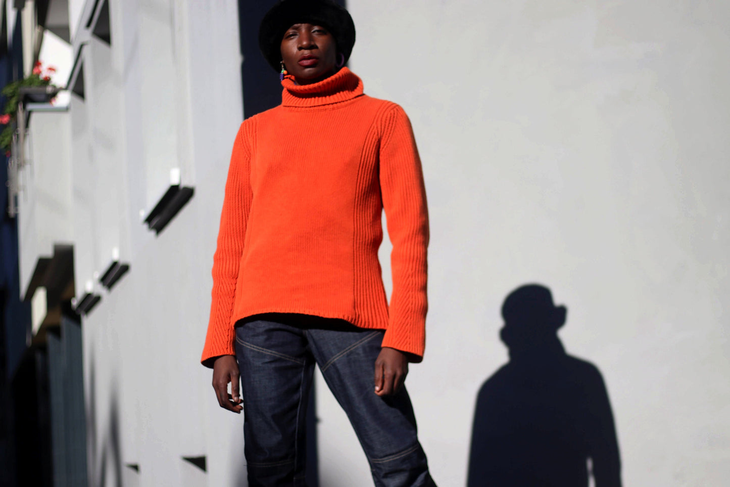 y2k Espirt Sweater| Vintage Orange Turtleneck| Women's winter Knit| Bold long sleeved Jumper