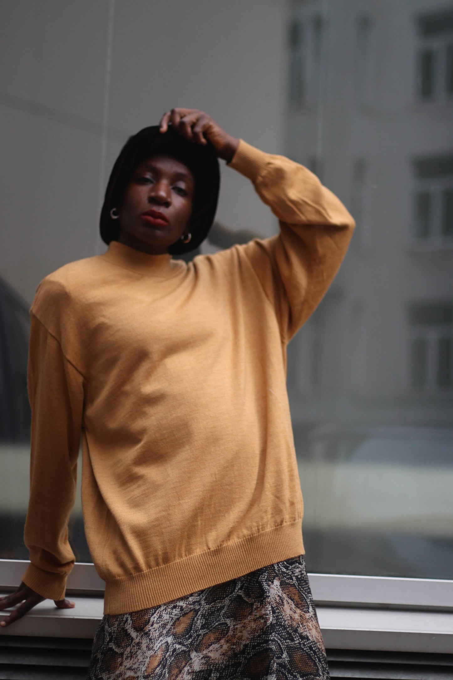 Vintage mustard sweater| 80s Maertz Wool Turtleneck| Minimalist winter knit