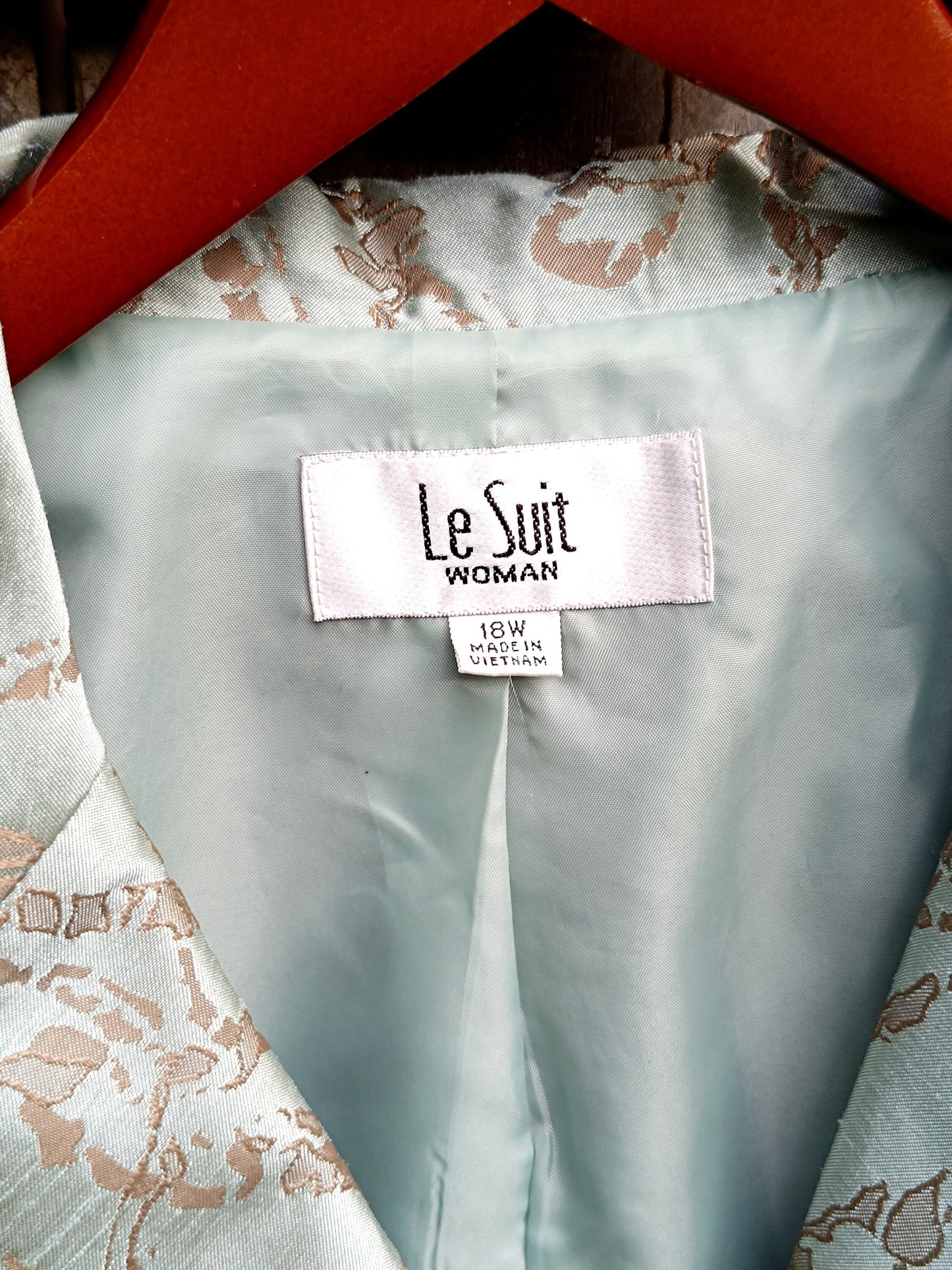 Vintage Opulent Green Blazer| Floral print green mint evening jacket