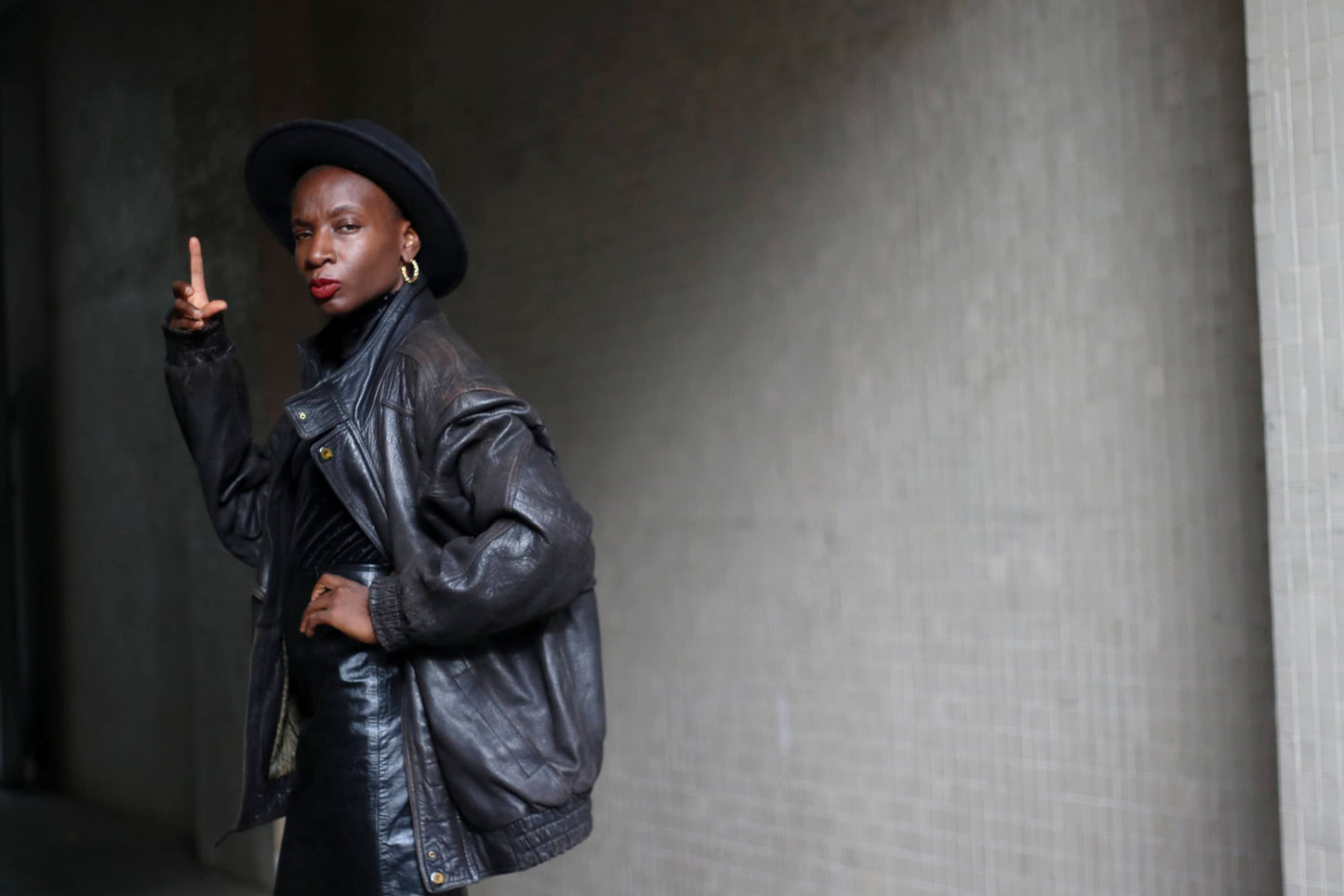 90s Black Leather Skirt| Vintage Minimalist purist skirt. Monochrome chic design