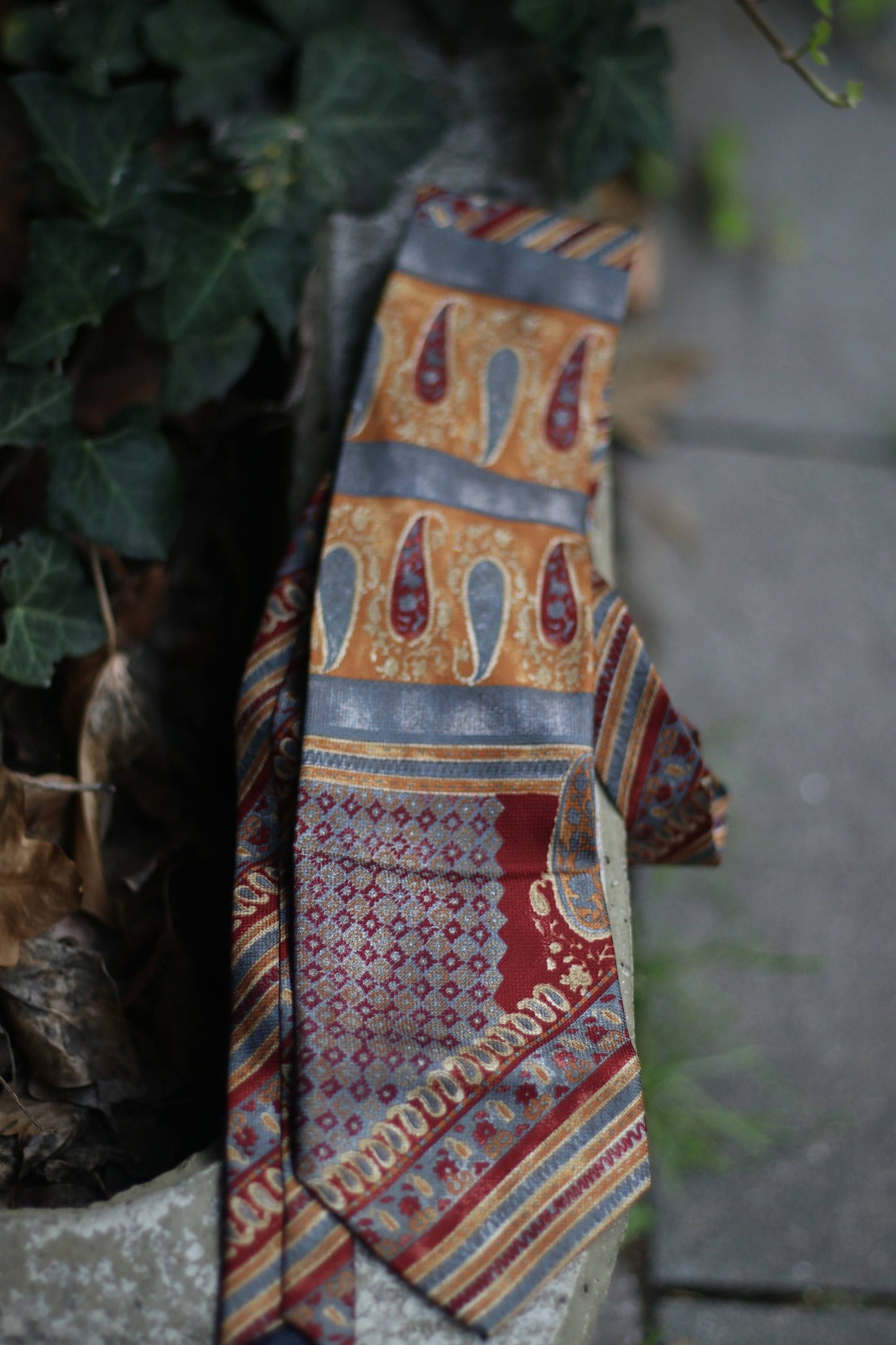 80s Atwardson Silk Tie | Vintage Baroque Inspired necktie | Opulent dapper necktie