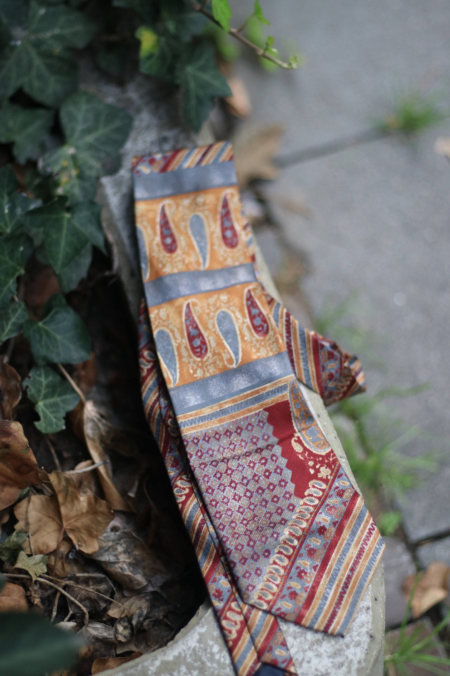 80s Atwardson Silk Tie | Vintage Baroque Inspired necktie | Opulent dapper necktie