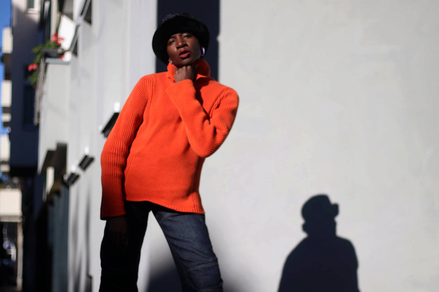 y2k Espirt Sweater| Vintage Orange Turtleneck| Women's winter Knit| Bold long sleeved Jumper