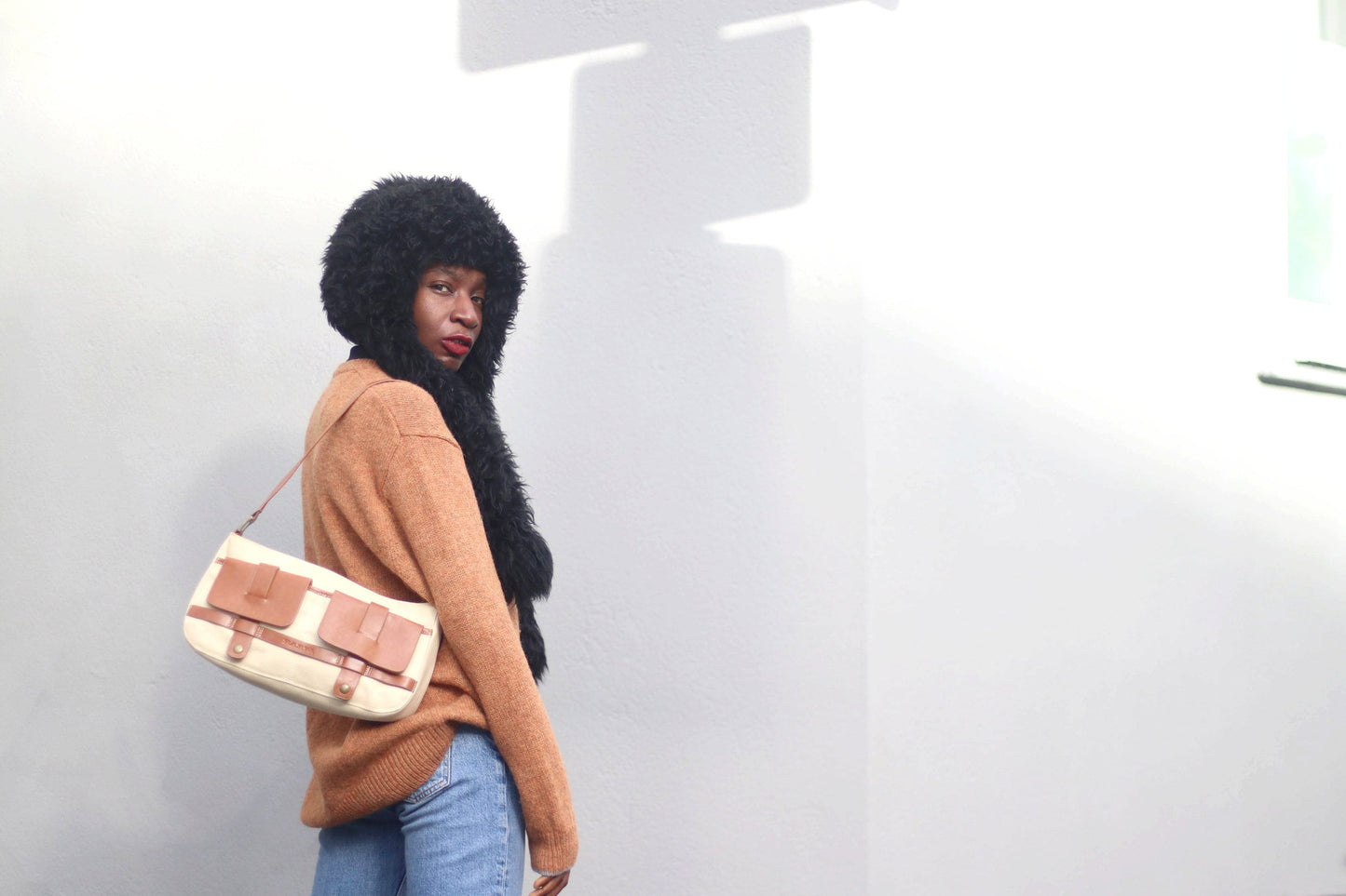 90s Barisal Minimalist Unisex Knit | Vintage Shetland Wool Unisex Sweater in Orange| Women's Crewneck Winter Pullover