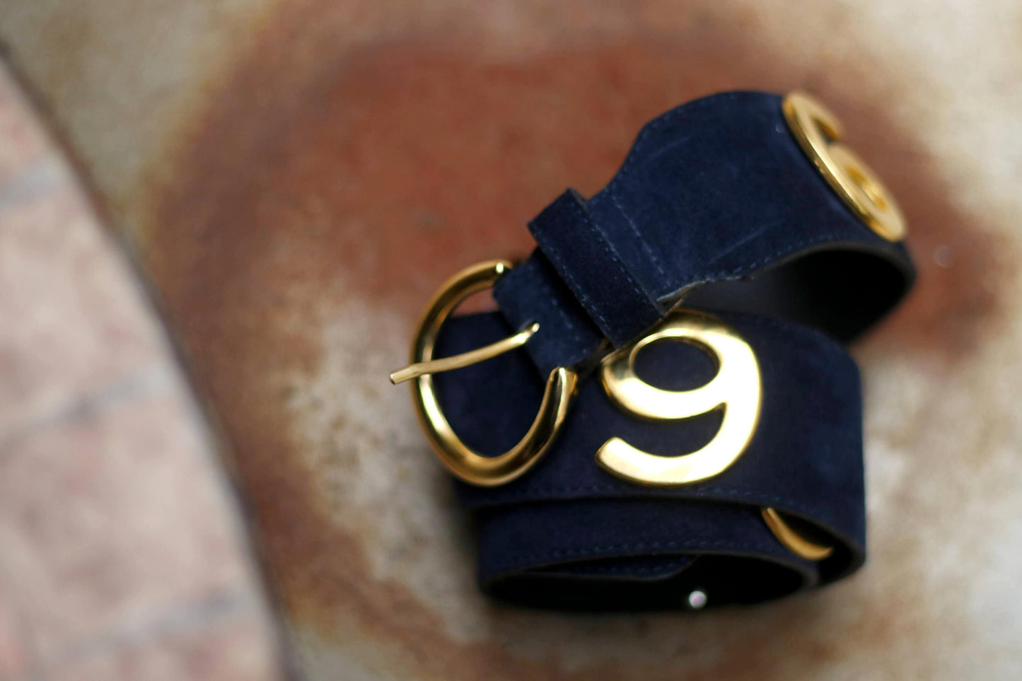 80s Suede Belt| Vintage Women's Studded Belt| Maximalist Blue Leather Belt