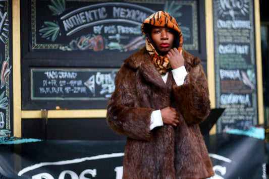 70s Brown Fur Coat| Vintage Women's Winter Fur Jacket| Warm Winter Coat