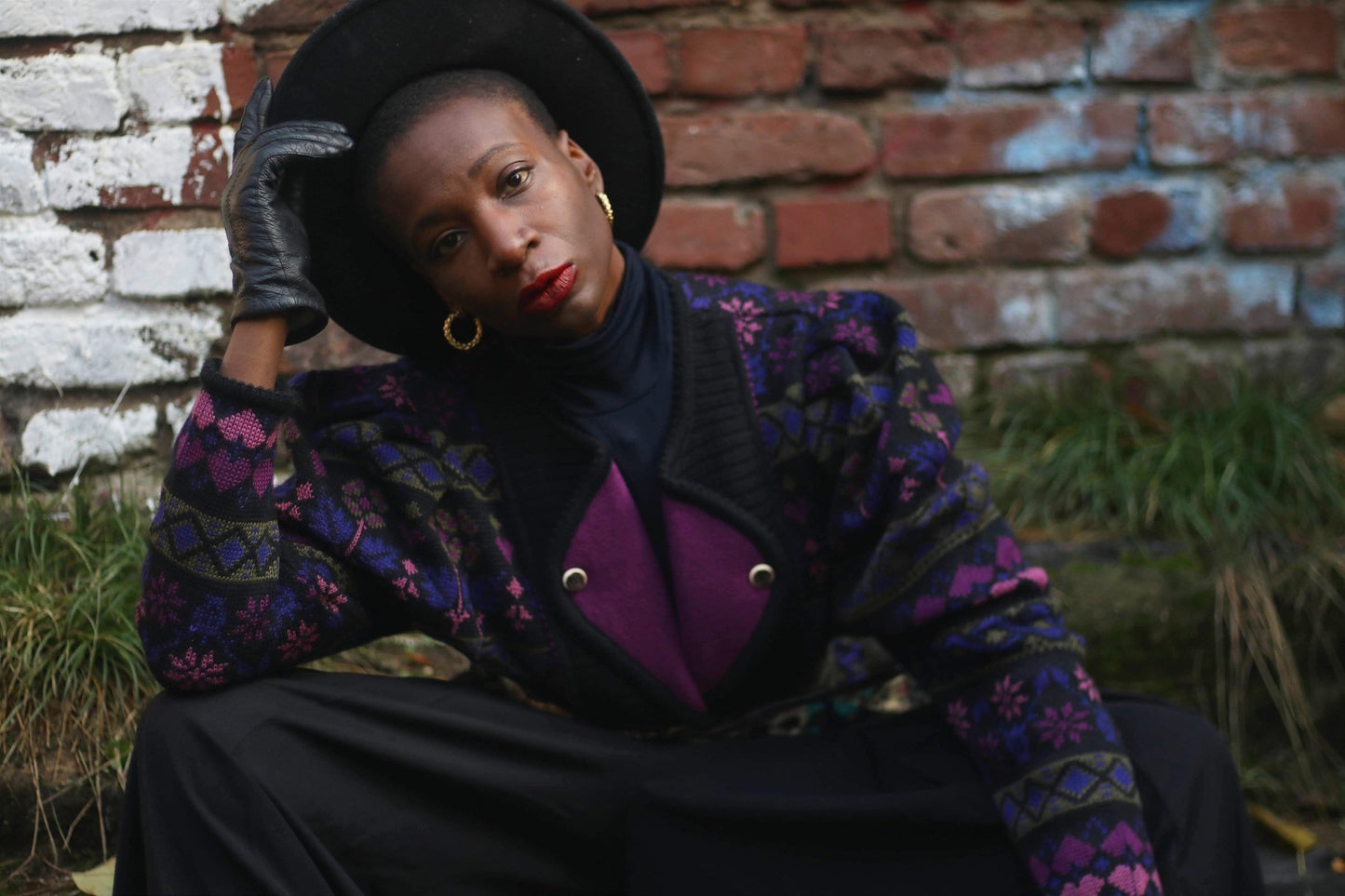 80s Wesenjak Tirol Cardigan| Vintage Rare Women Tyrol Wool Cardigan Jacket| Heart Print Winter Sweater| Size D44, IT48