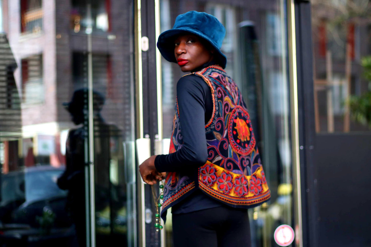 70s Ethnic Chic Vest| Colorful Vintage Bohemian Vest with Elephant Print
