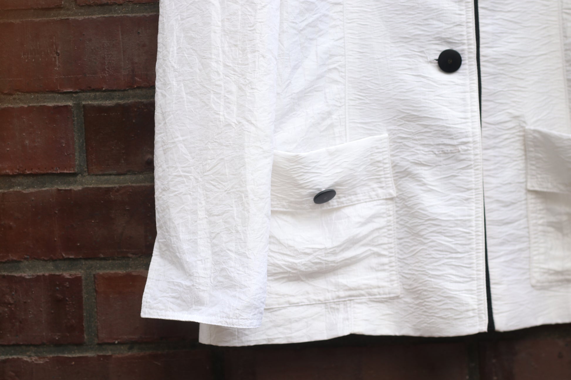 Gabi Garske Vintage 1980s White Crinkle Blazer Berlin Designer Avant Garde Jacket