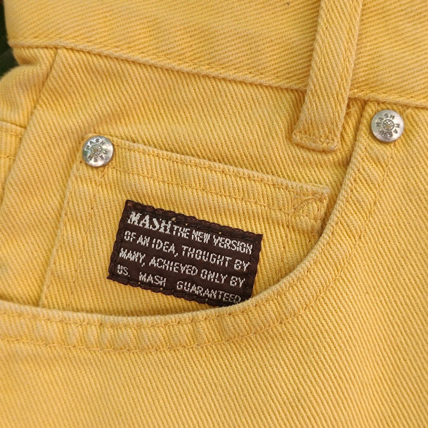 Vintage Yellow High Waist Jeans | 90s MASH Tapered Denim Pants
