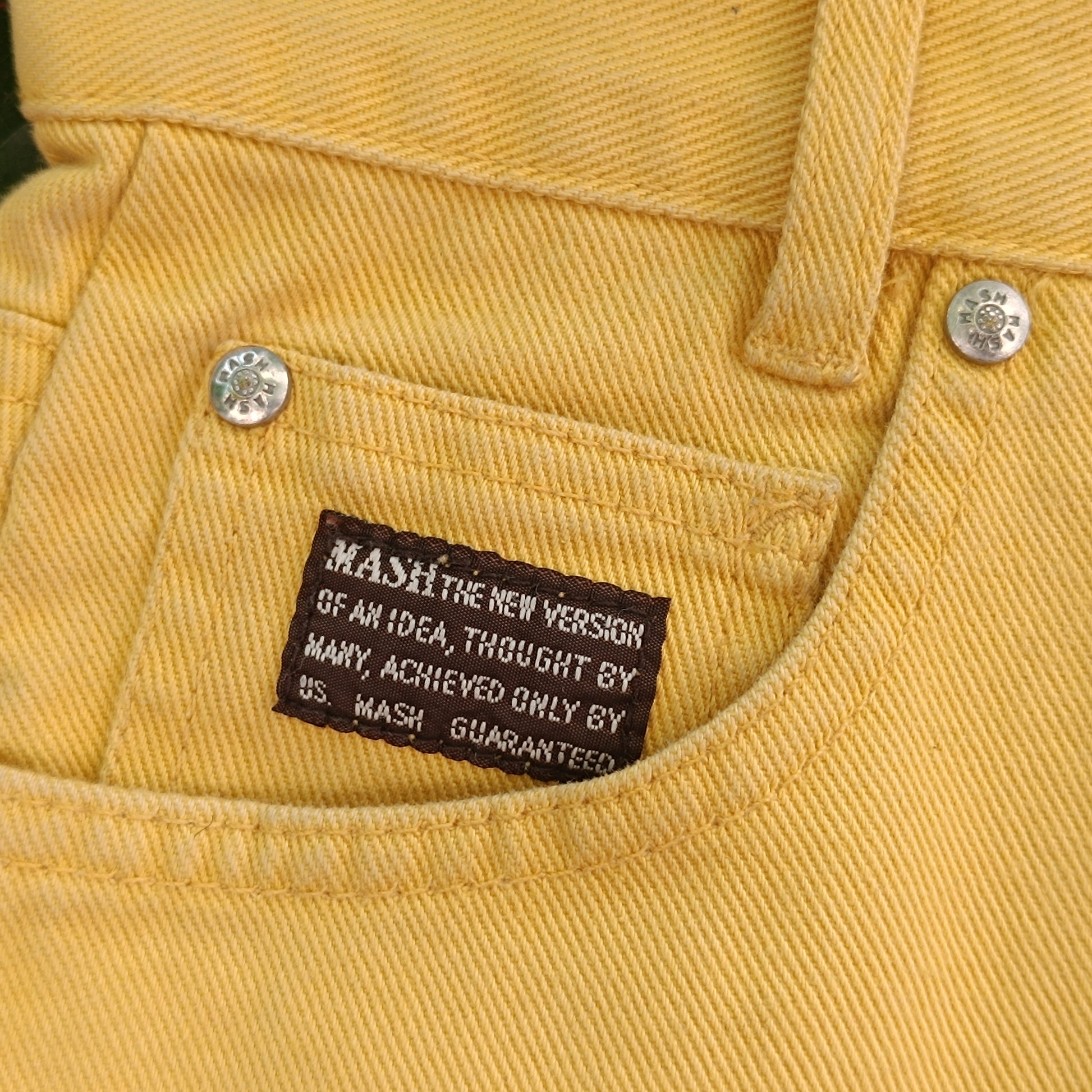 Vintage Yellow High Waist Jeans | 90s MASH Tapered Denim Pants