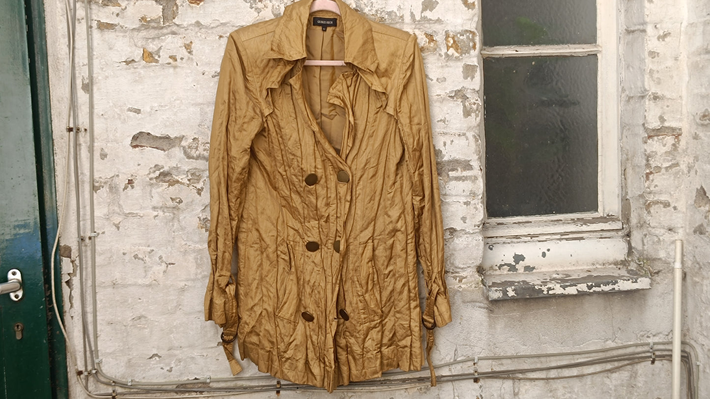 Georges Rech Vintage 90s Trench Coat - Mustard Brown Light Jacket