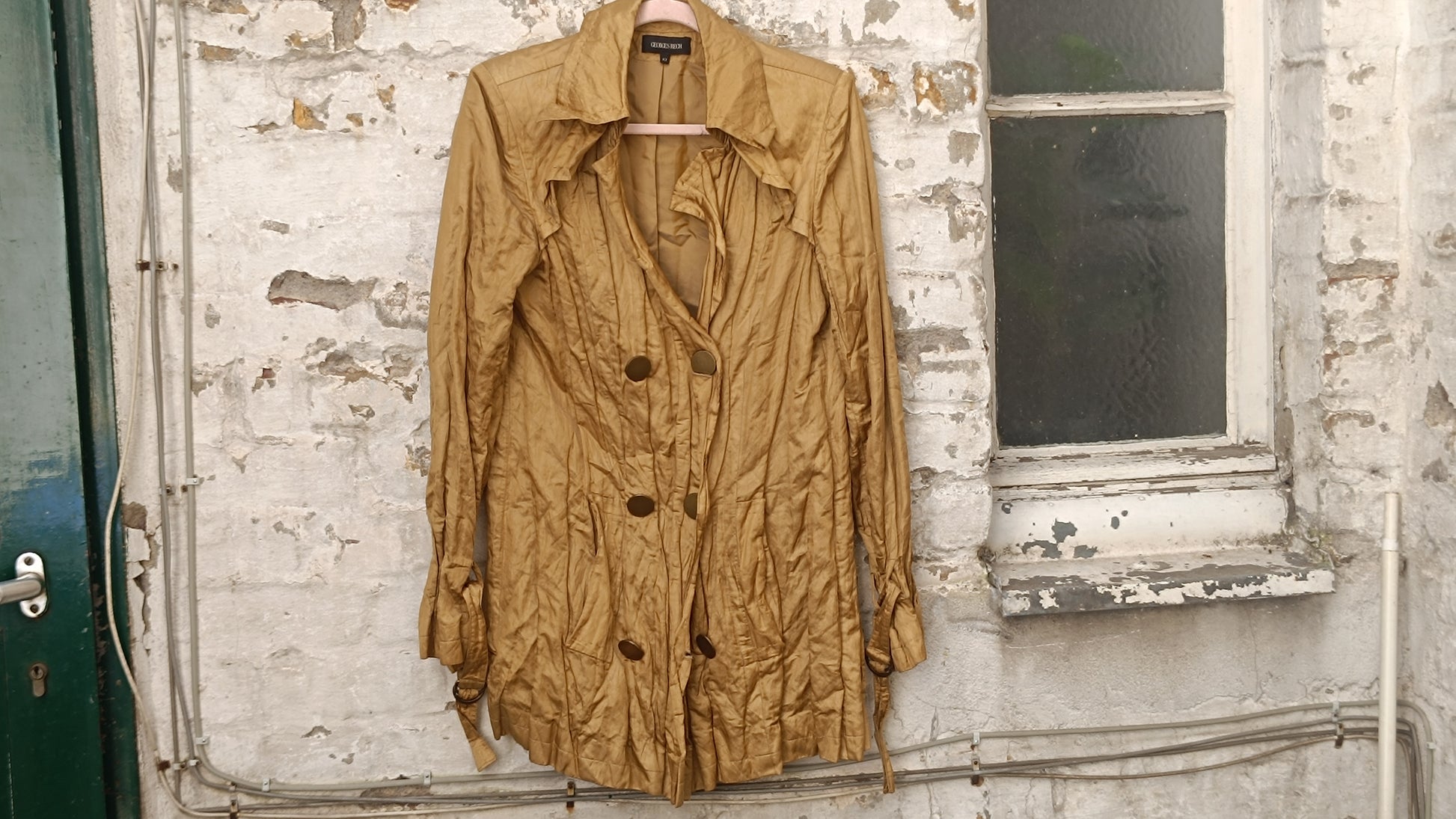 Georges Rech Vintage 90s Trench Coat - Mustard Brown Light Jacket