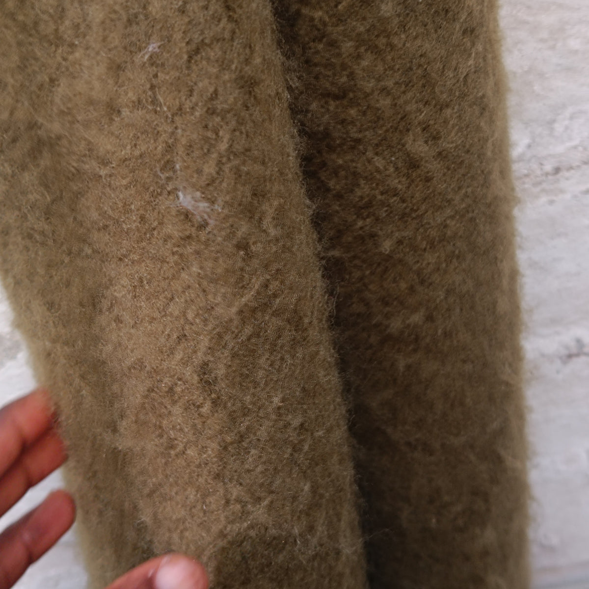 Vintage Olive Green Fringe Scarf | Cozy Winter Knit | Unisex Accessories