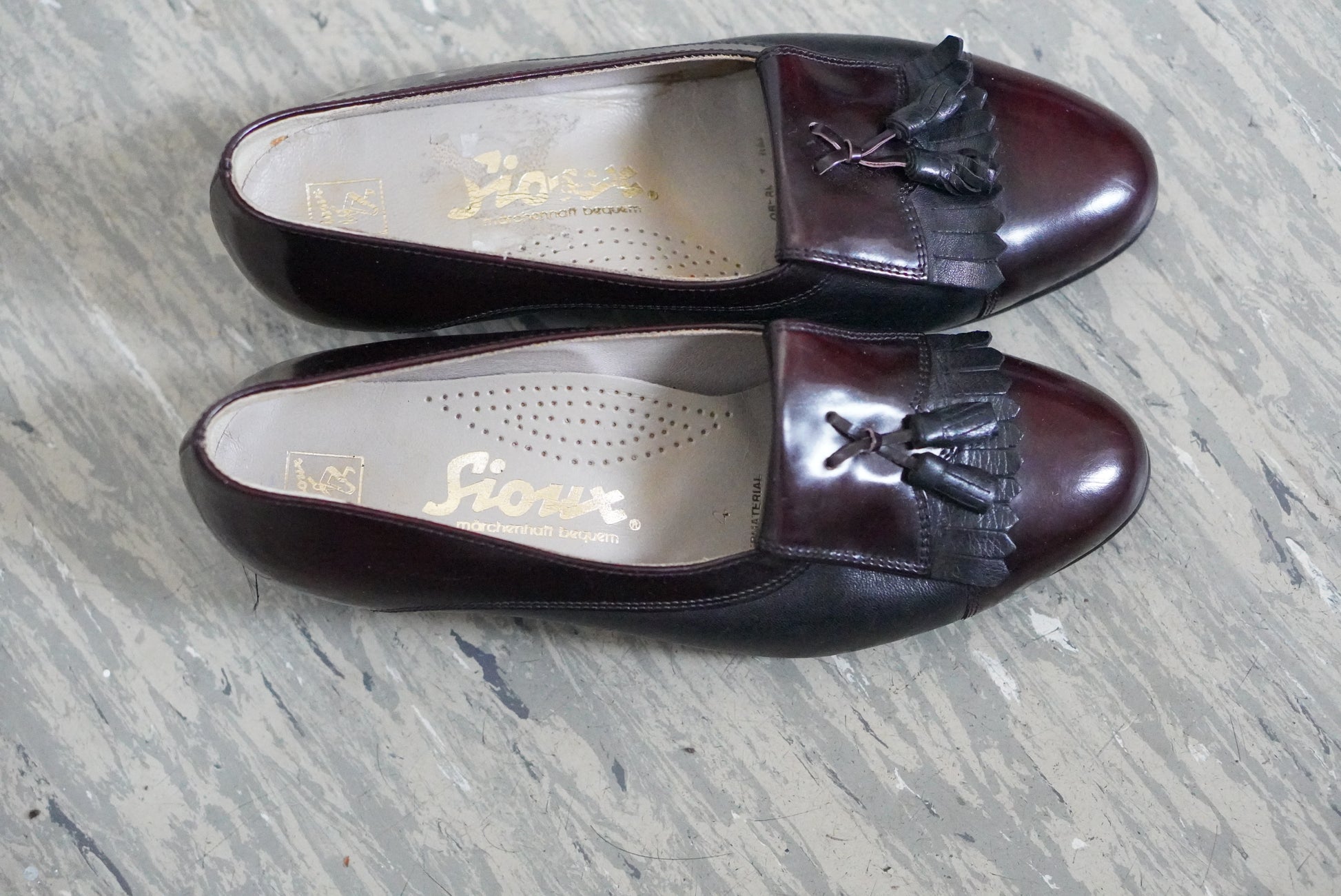Vintage Tassel Loafers | 80s Leather Heels Burgundy EU 37 UK 4